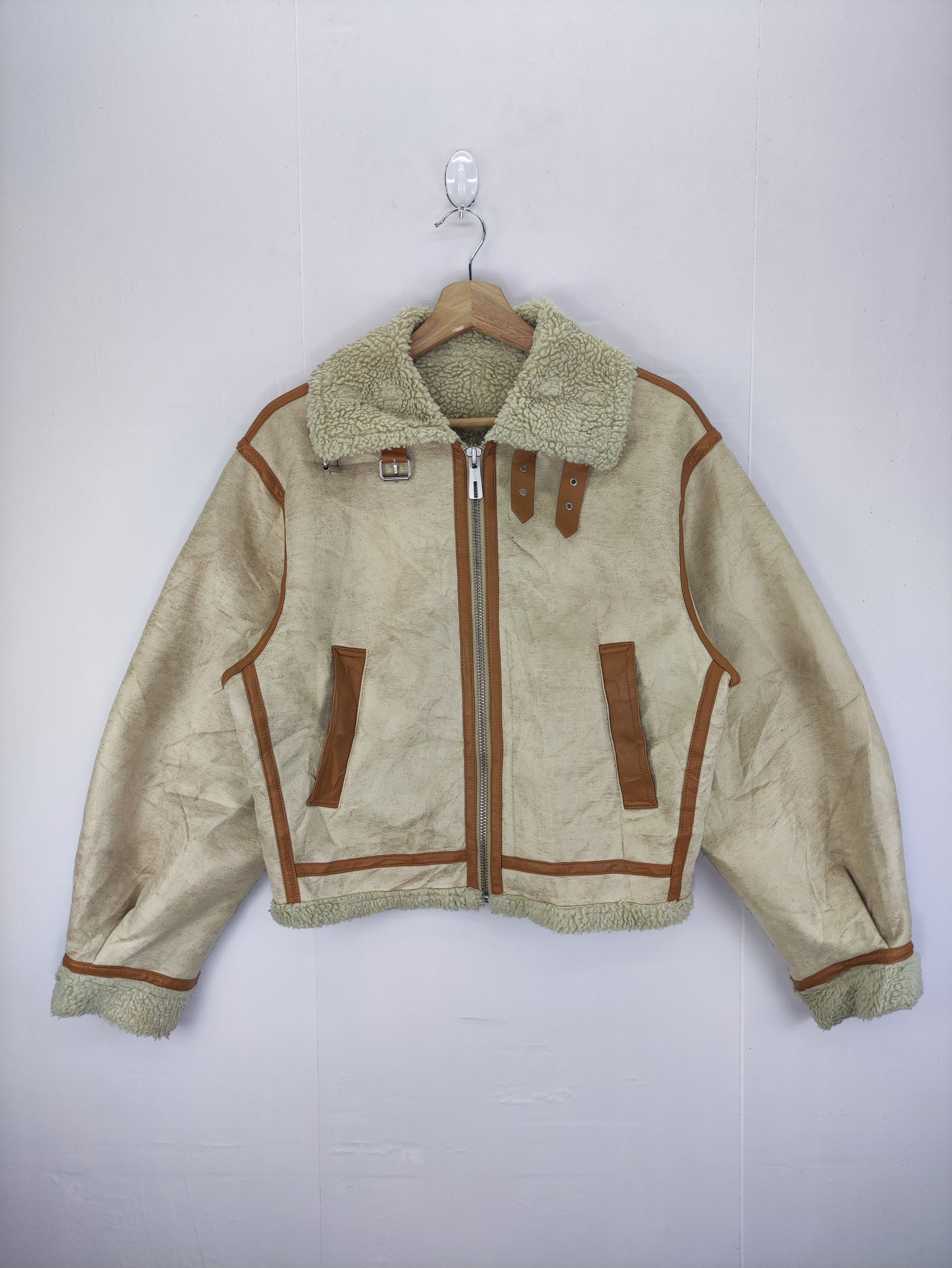 SLY Vintage Sly Moleskin Jacket Lining Sherpa Zipper Size M / US 6-8 / IT 42-44 - 1 Thumbnail