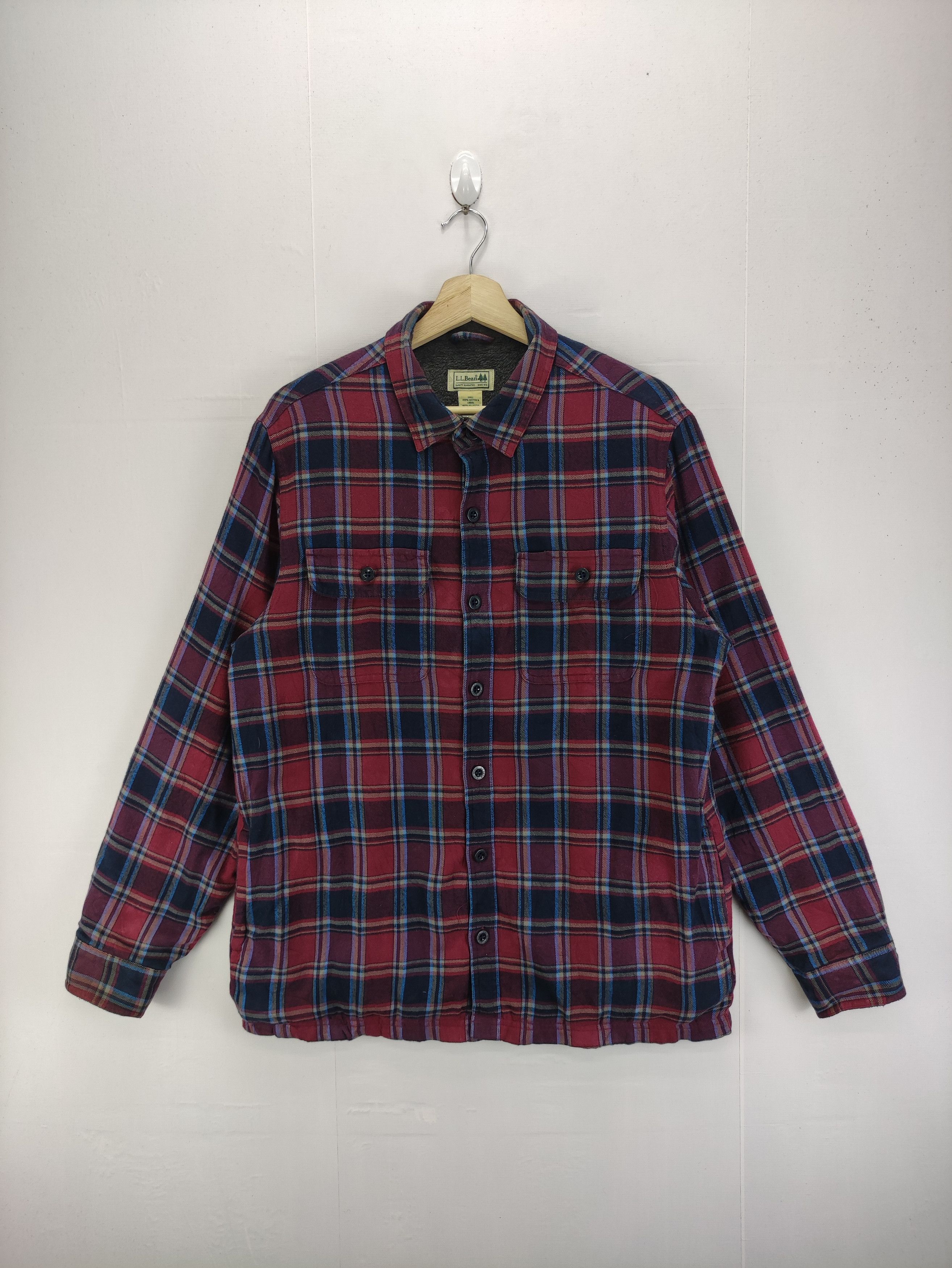 Vintage L.L.Bean Flannel Lining Fleece Button Up