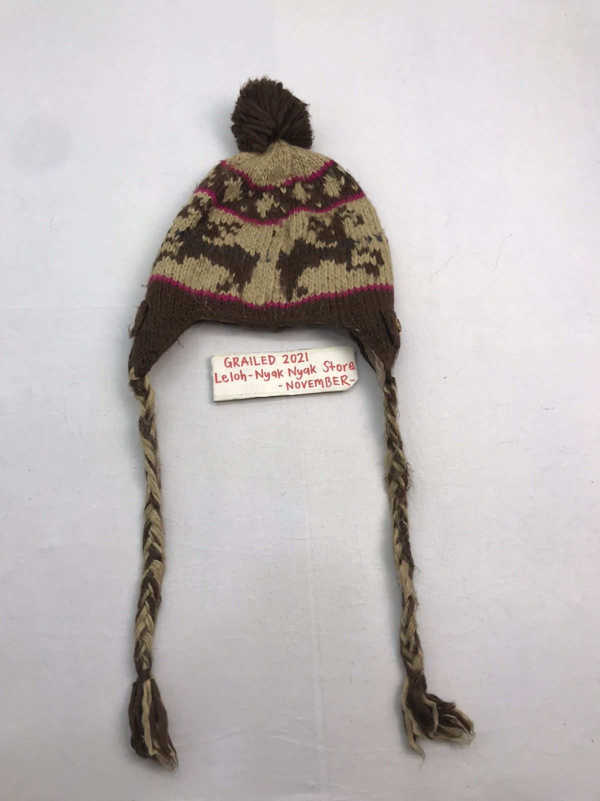 Aran Isles Knitwear × Japanese Brand 🔥rare🔥 Beanie ear flap hats dejavu Size ONE SIZE - 2 Thumbnail