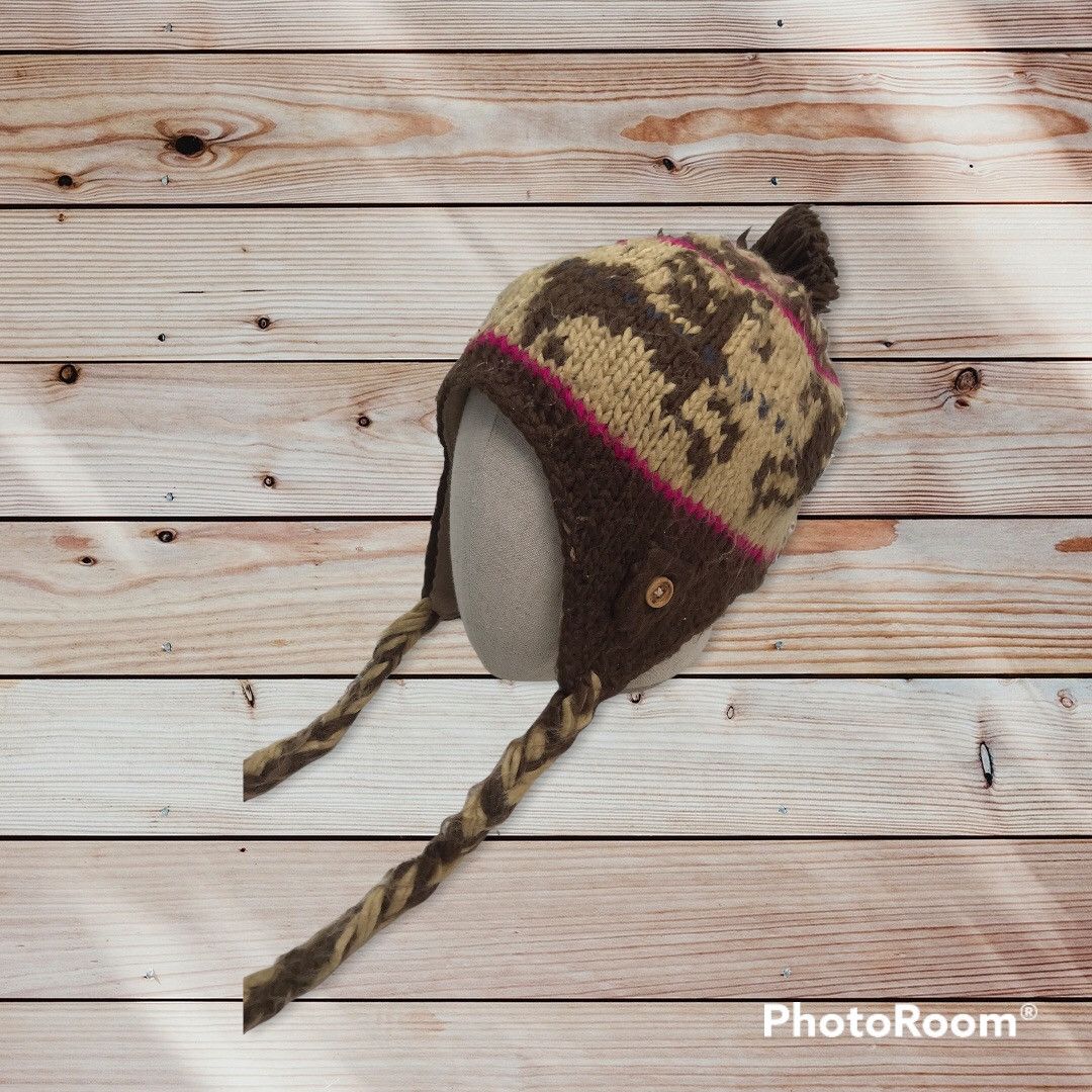 Aran Isles Knitwear × Japanese Brand 🔥rare🔥 Beanie ear flap hats dejavu Size ONE SIZE - 1 Thumbnail
