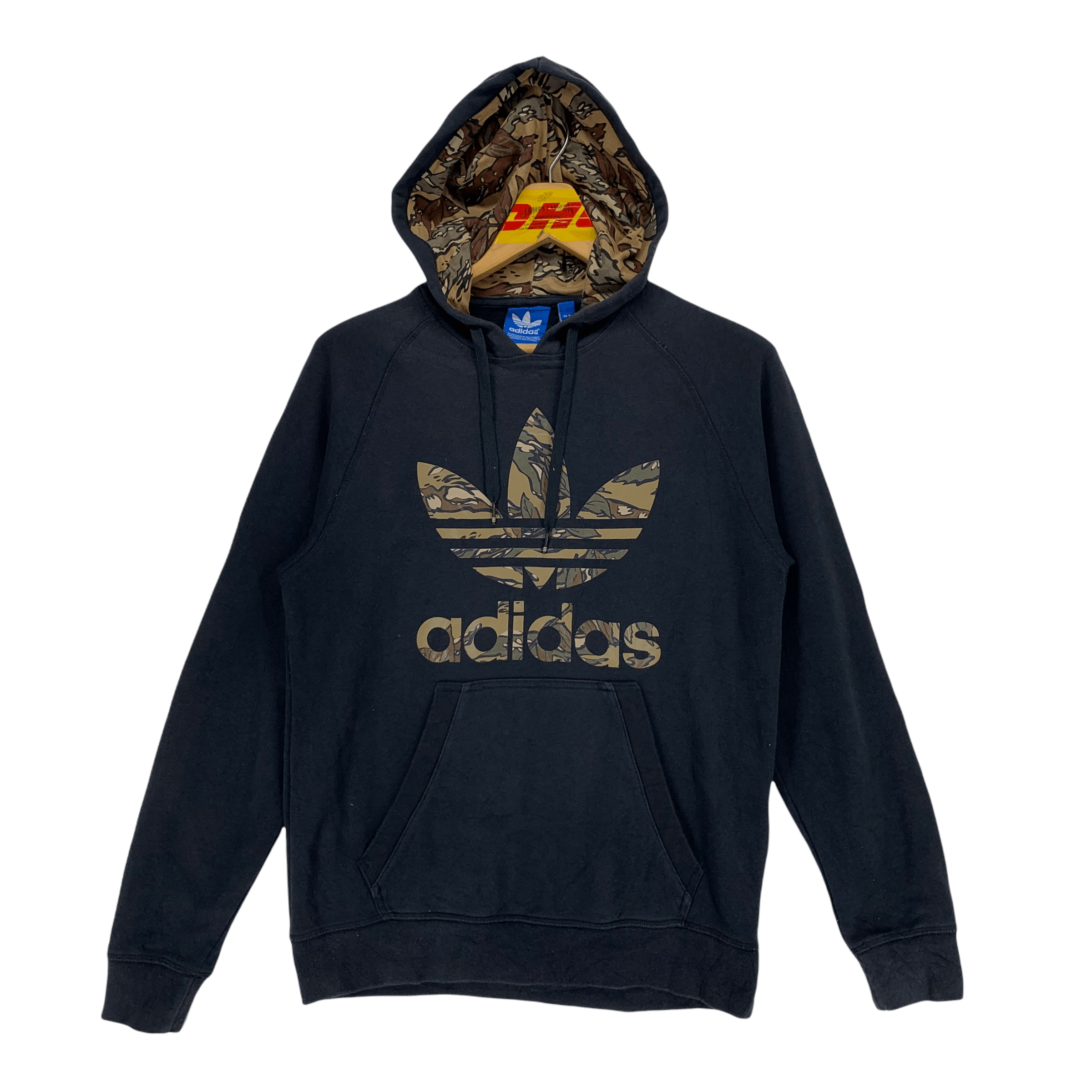 image of Adidas Camo Big Logo Pullover Hoodies 3499-86 in Black, Men's (Size Medium)
