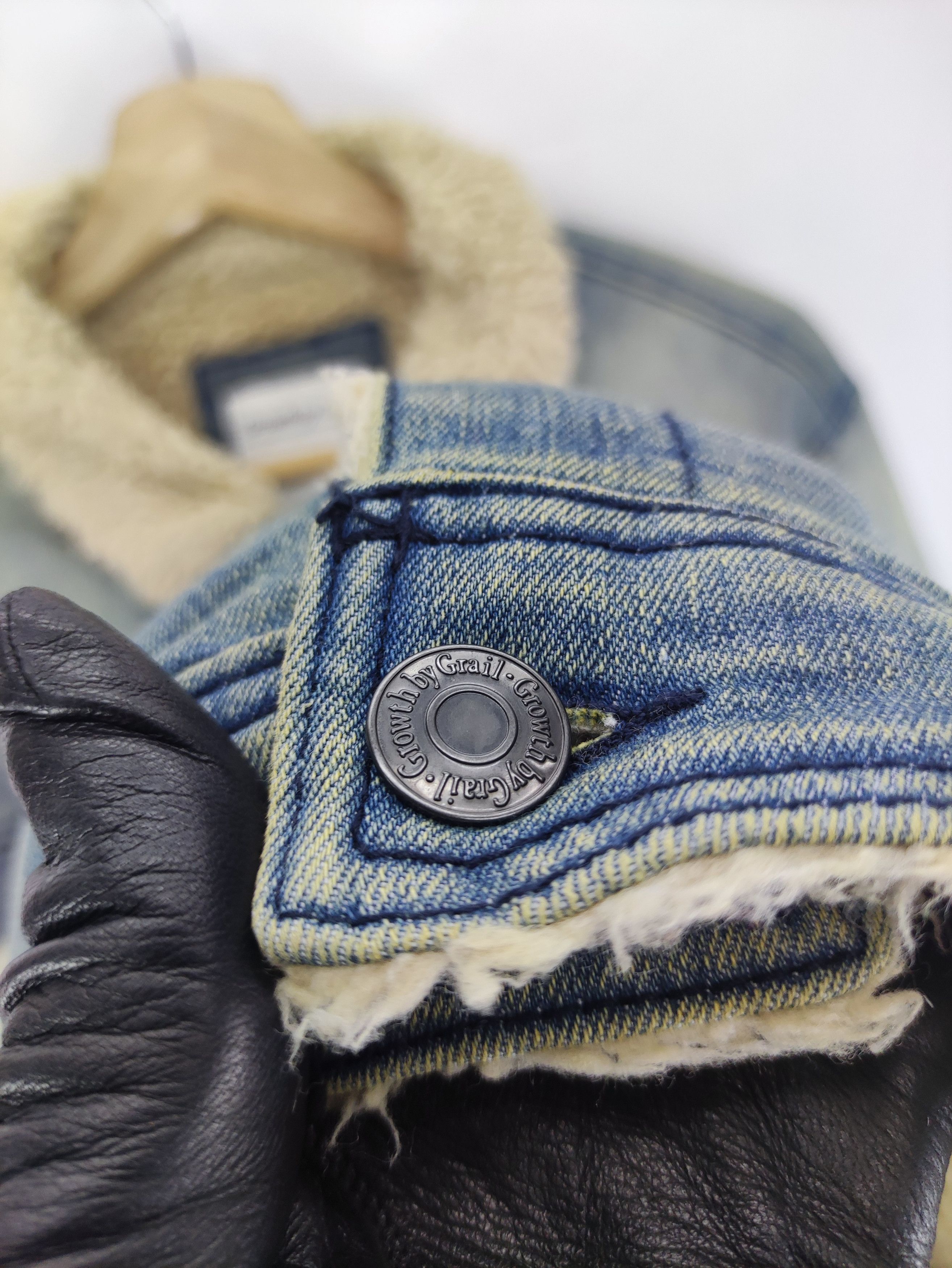 Japanese Brand Vintage Denim Jacket Growth By Grail Lining Sherpa Size M / US 6-8 / IT 42-44 - 2 Thumbnail