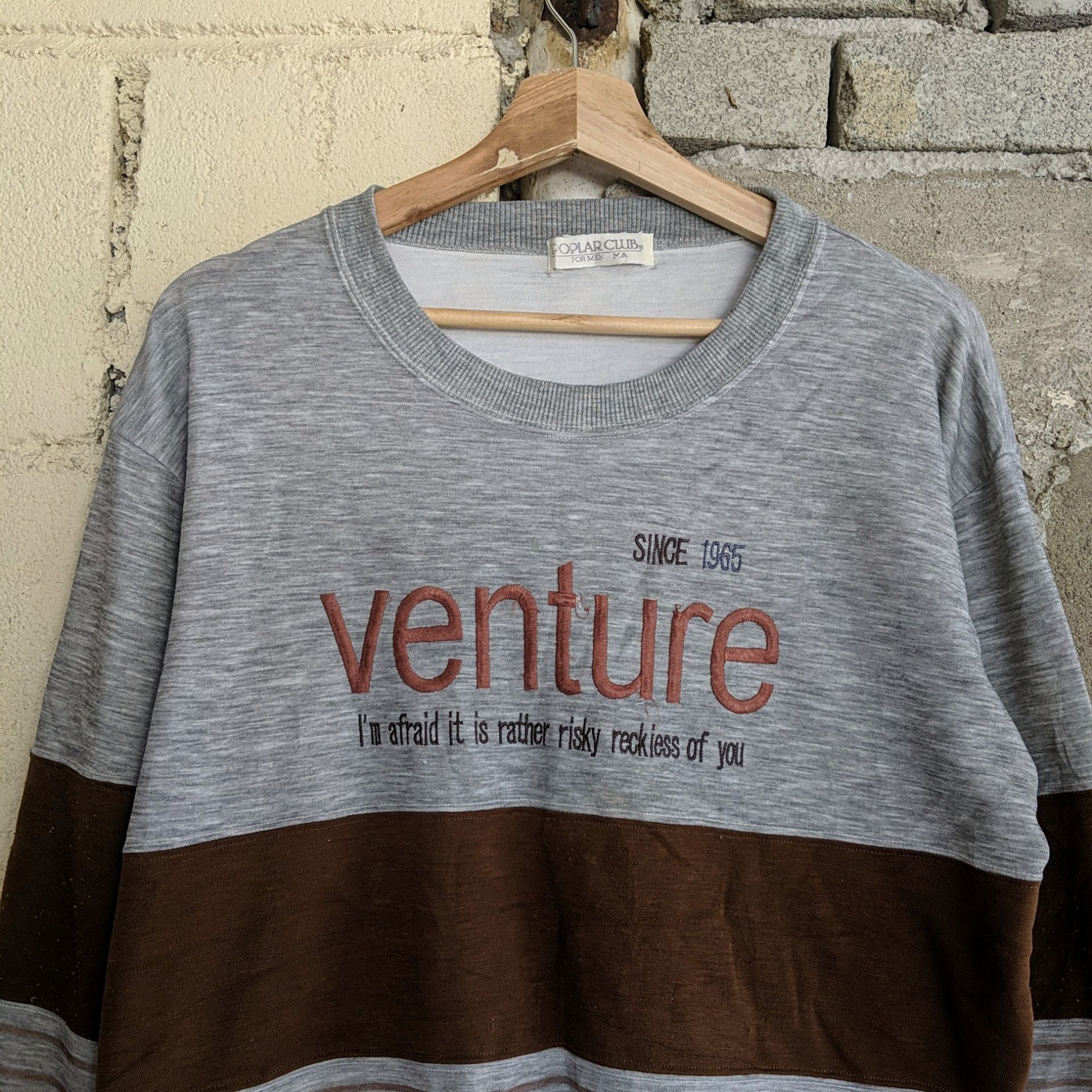 Vintage Poplar Club Sweatshirt Sweater Stripe