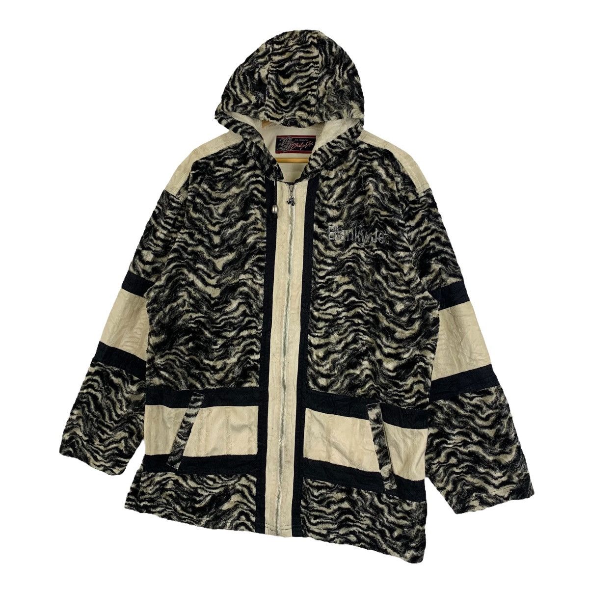 Japanese Brand BLANKY JET Japanese Tiger Stripes Coduroy Hoodie Jacket Size US L / EU 52-54 / 3 - 4 Thumbnail