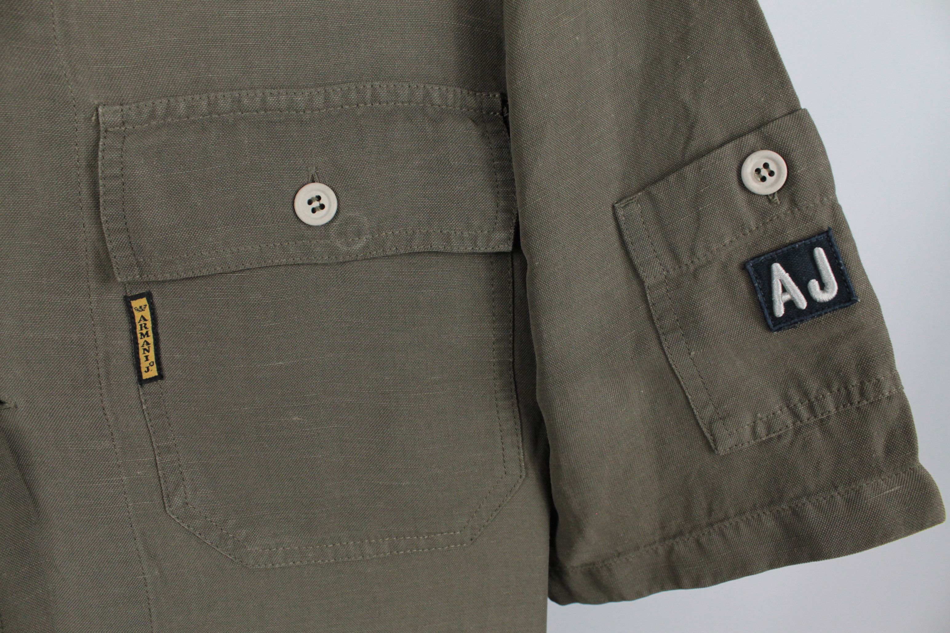 Armani × Giorgio Armani × Vintage Vintage Giorgio Armani Jeans Short Sleeves Linen Shirt Size US L / EU 52-54 / 3 - 4 Thumbnail