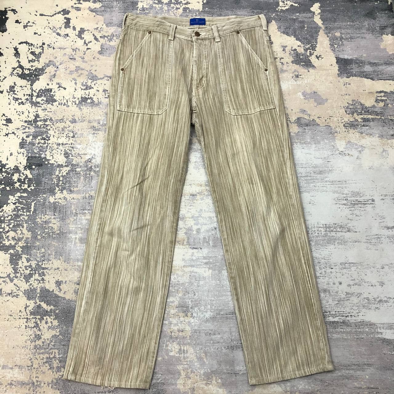 Japanese Brand P241 WALKING JUMPER STRIPED BAKER PANTS Size US 35 - 1 Thumbnail