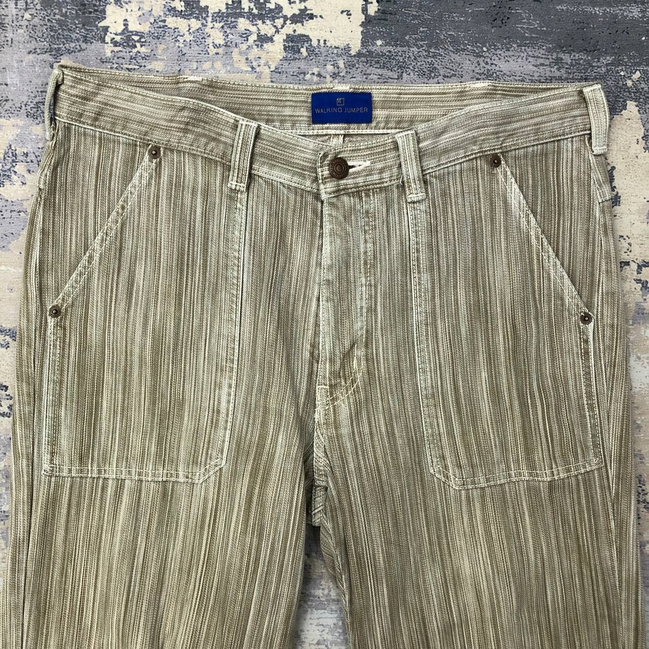 Japanese Brand P241 WALKING JUMPER STRIPED BAKER PANTS Size US 35 - 3 Thumbnail
