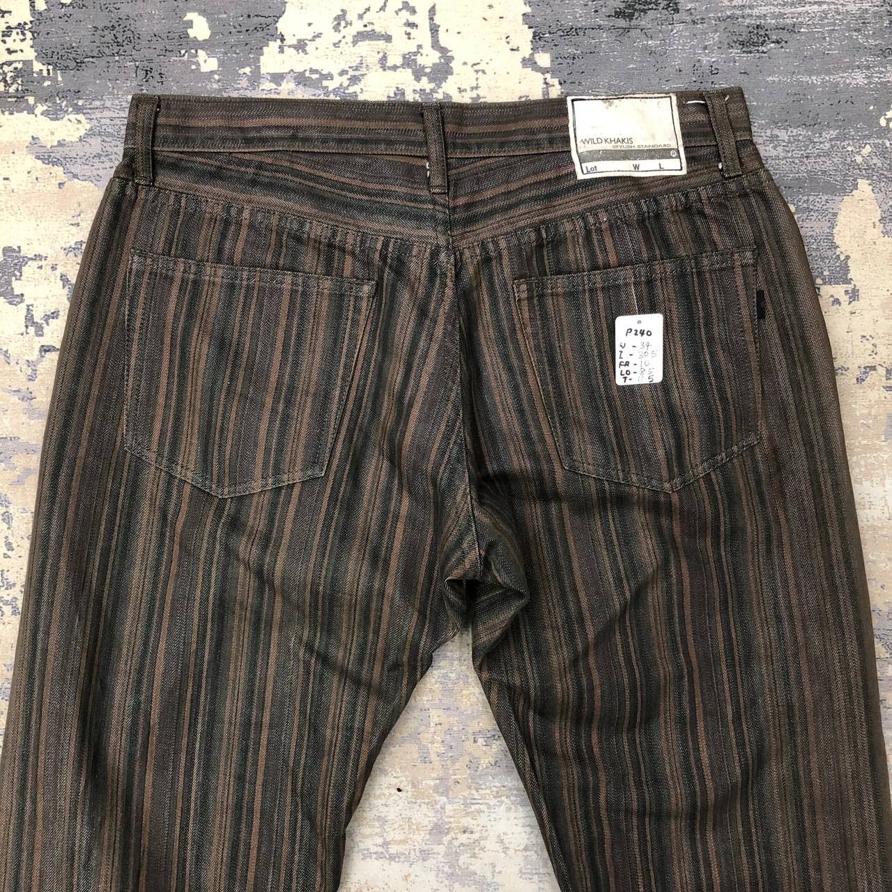 Japanese Brand P240 MADE IN JAPAN WILD KHAKIS STRIPED JEANS Size US 34 / EU 50 - 1 Thumbnail