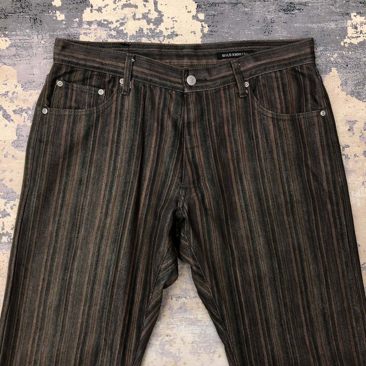 Japanese Brand P240 MADE IN JAPAN WILD KHAKIS STRIPED JEANS Size US 34 / EU 50 - 4 Thumbnail