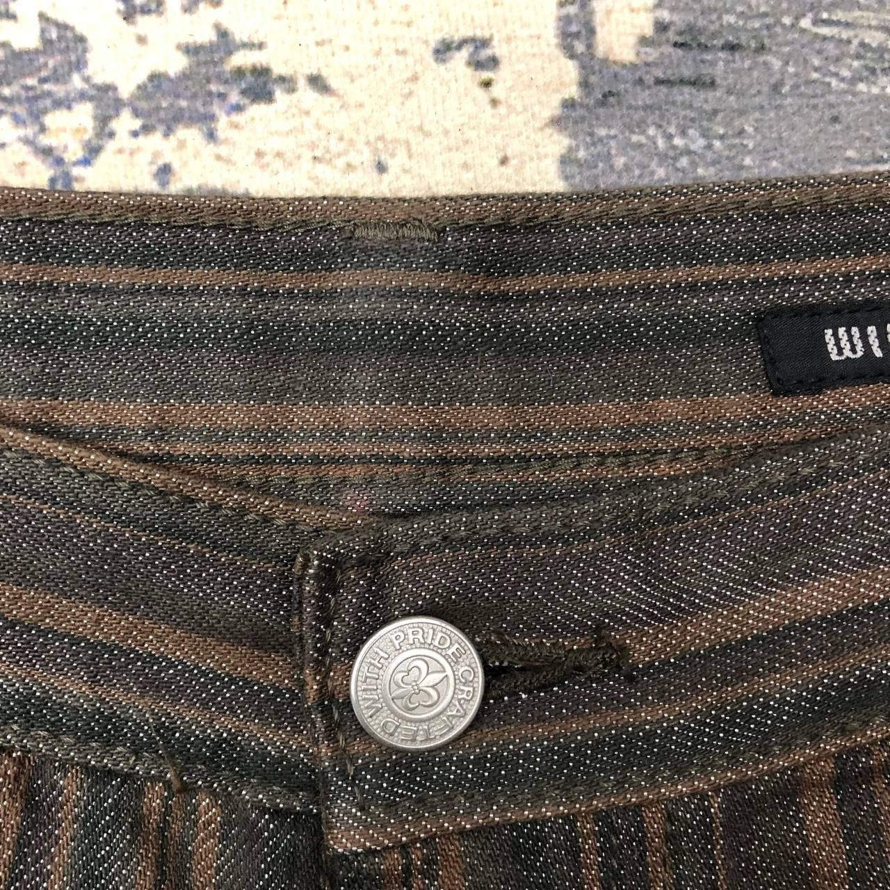 Japanese Brand P240 MADE IN JAPAN WILD KHAKIS STRIPED JEANS Size US 34 / EU 50 - 7 Thumbnail