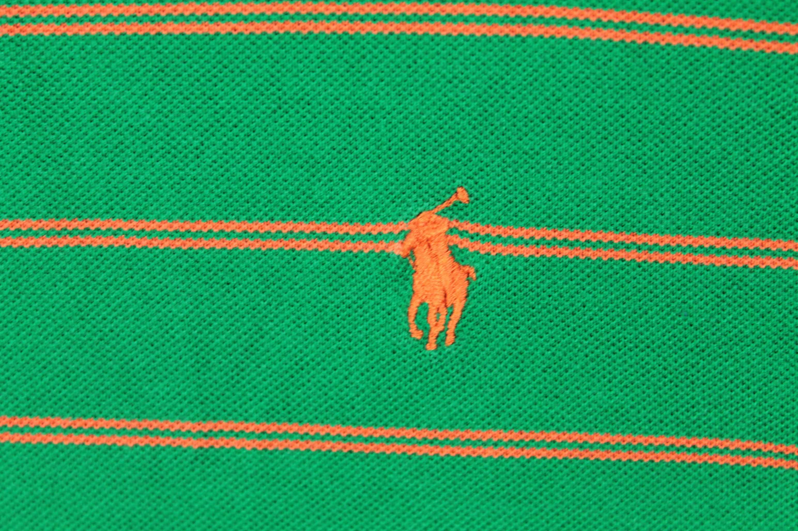 Polo Ralph Lauren Vintage Polo Ralph Lauren Green Pima LS Striped Polo Shirt Size US L / EU 52-54 / 3 - 4 Thumbnail