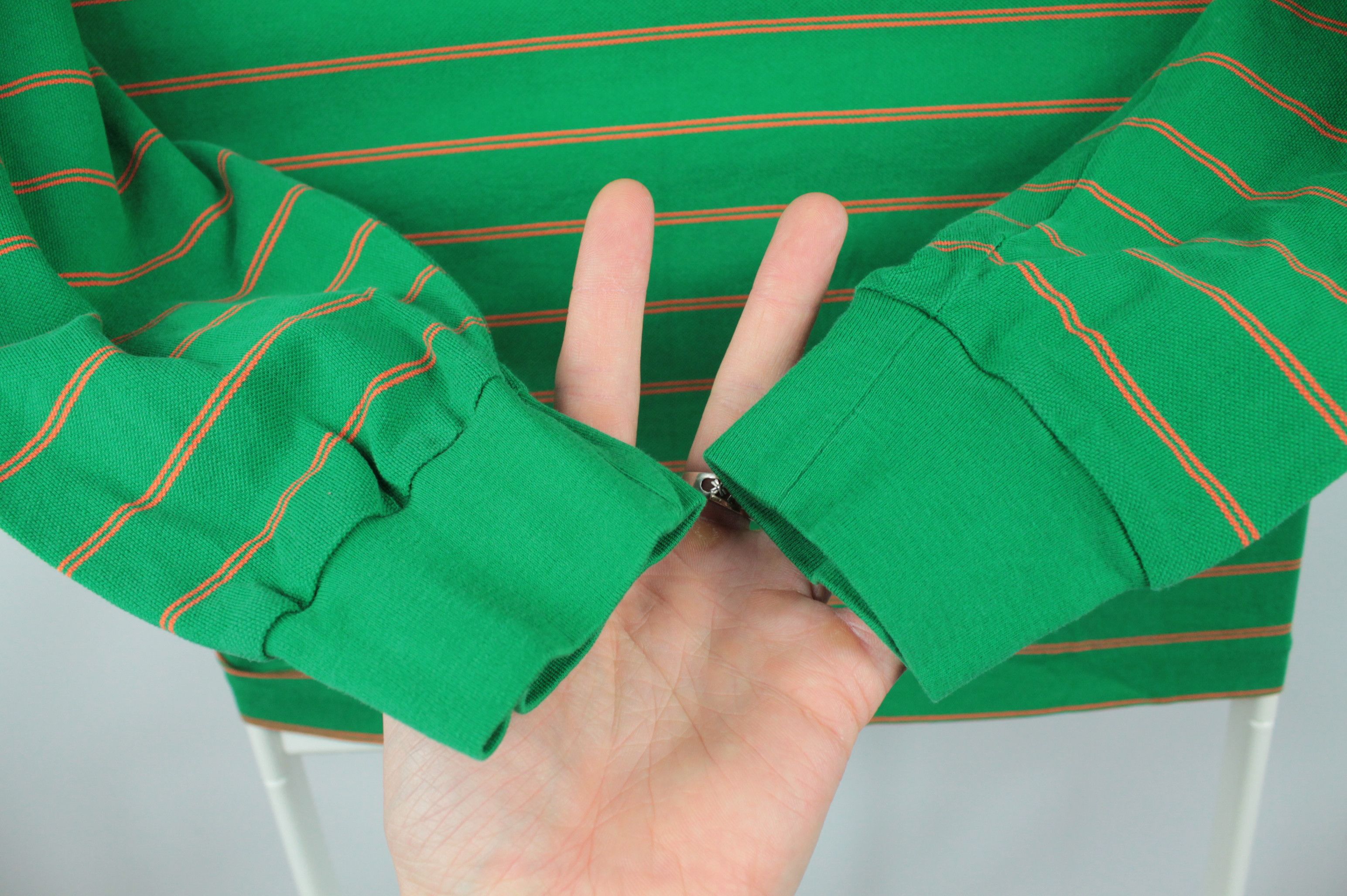 Polo Ralph Lauren Vintage Polo Ralph Lauren Green Pima LS Striped Polo Shirt Size US L / EU 52-54 / 3 - 5 Thumbnail