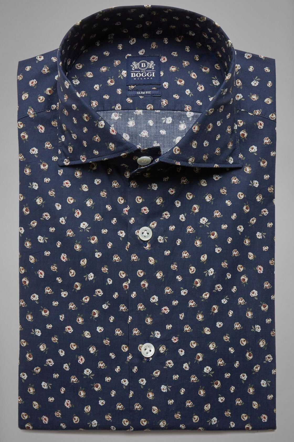 Boggi Boggi Slim Fit Pink Printed Shirt With Florence Collar Size US S / EU 44-46 / 1 - 3 Thumbnail
