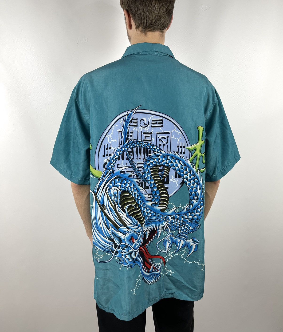 Japanese Brand Vintage Japanese Dragon Crazy Hawaiian Shirt Size US XL / EU 56 / 4 - 3 Thumbnail
