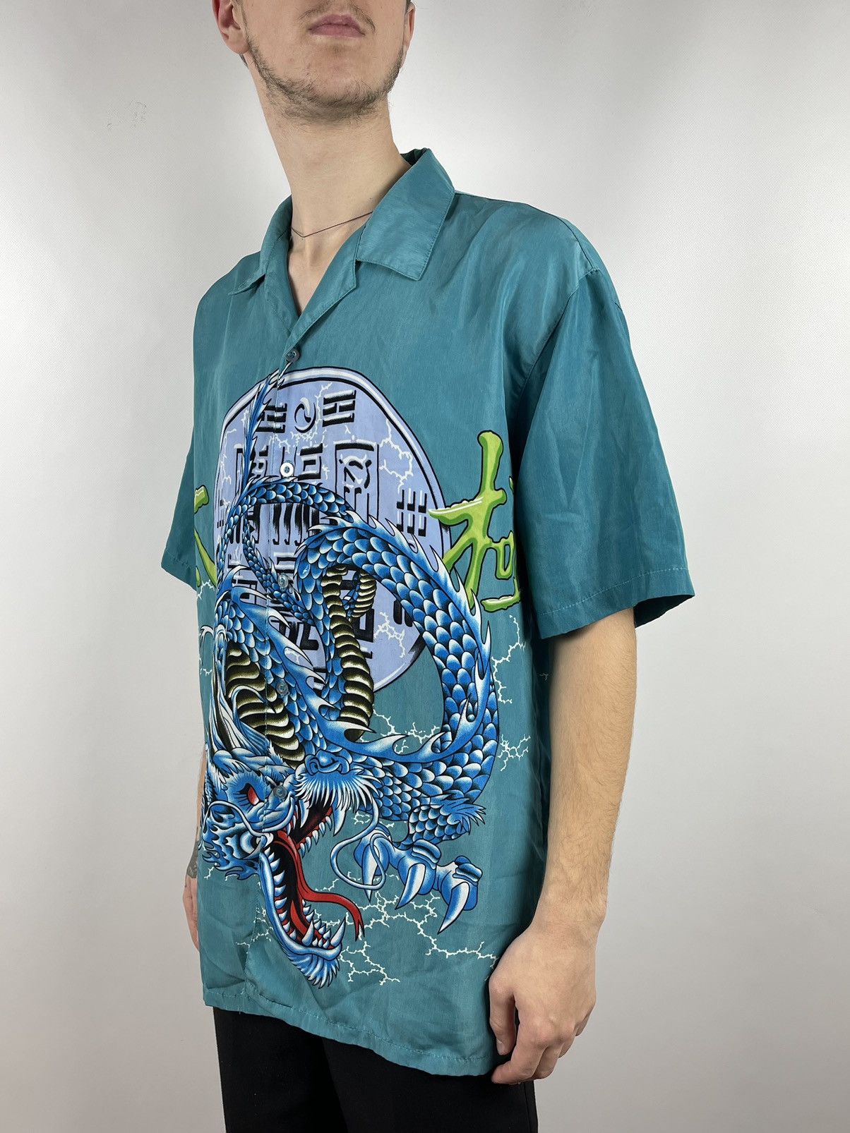 Japanese Brand Vintage Japanese Dragon Crazy Hawaiian Shirt Size US XL / EU 56 / 4 - 4 Thumbnail
