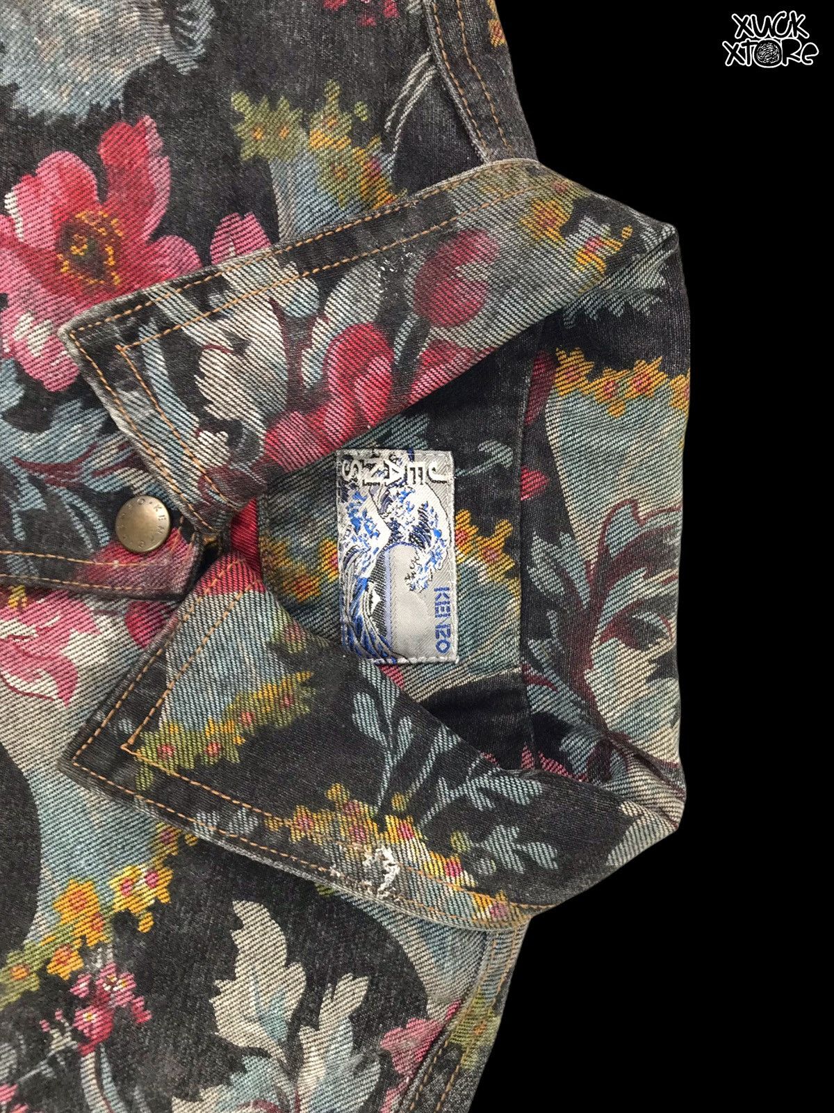Kenzo 🔥RARE🔥VTG Kenzo Cropped top Floral Trucker Jackets Woman Size M / US 6-8 / IT 42-44 - 3 Thumbnail