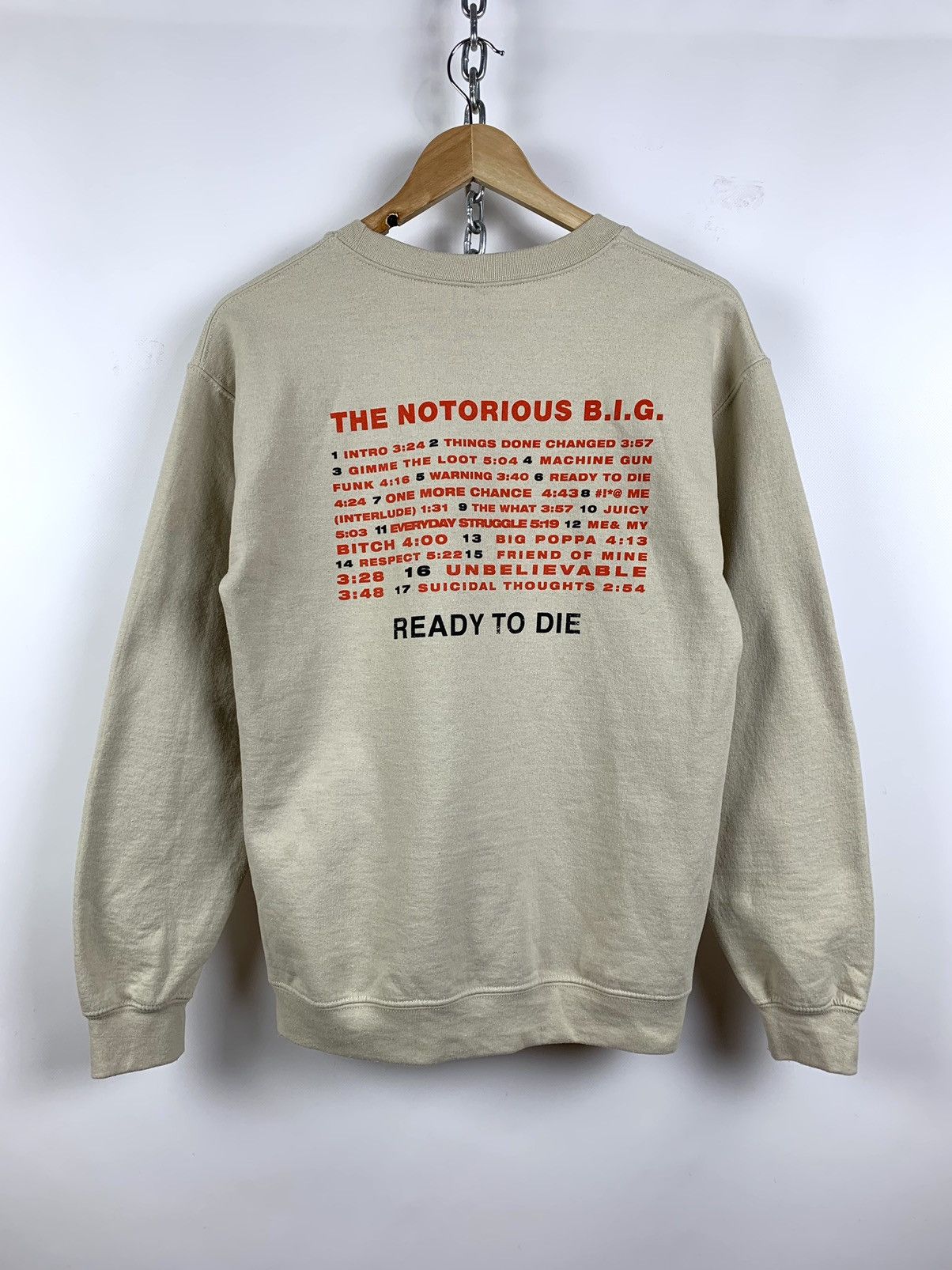 Rap Tees The Notorious B.I.G. Ready to Die Beige Sweatshirt Size US XS / EU 42 / 0 - 2 Thumbnail