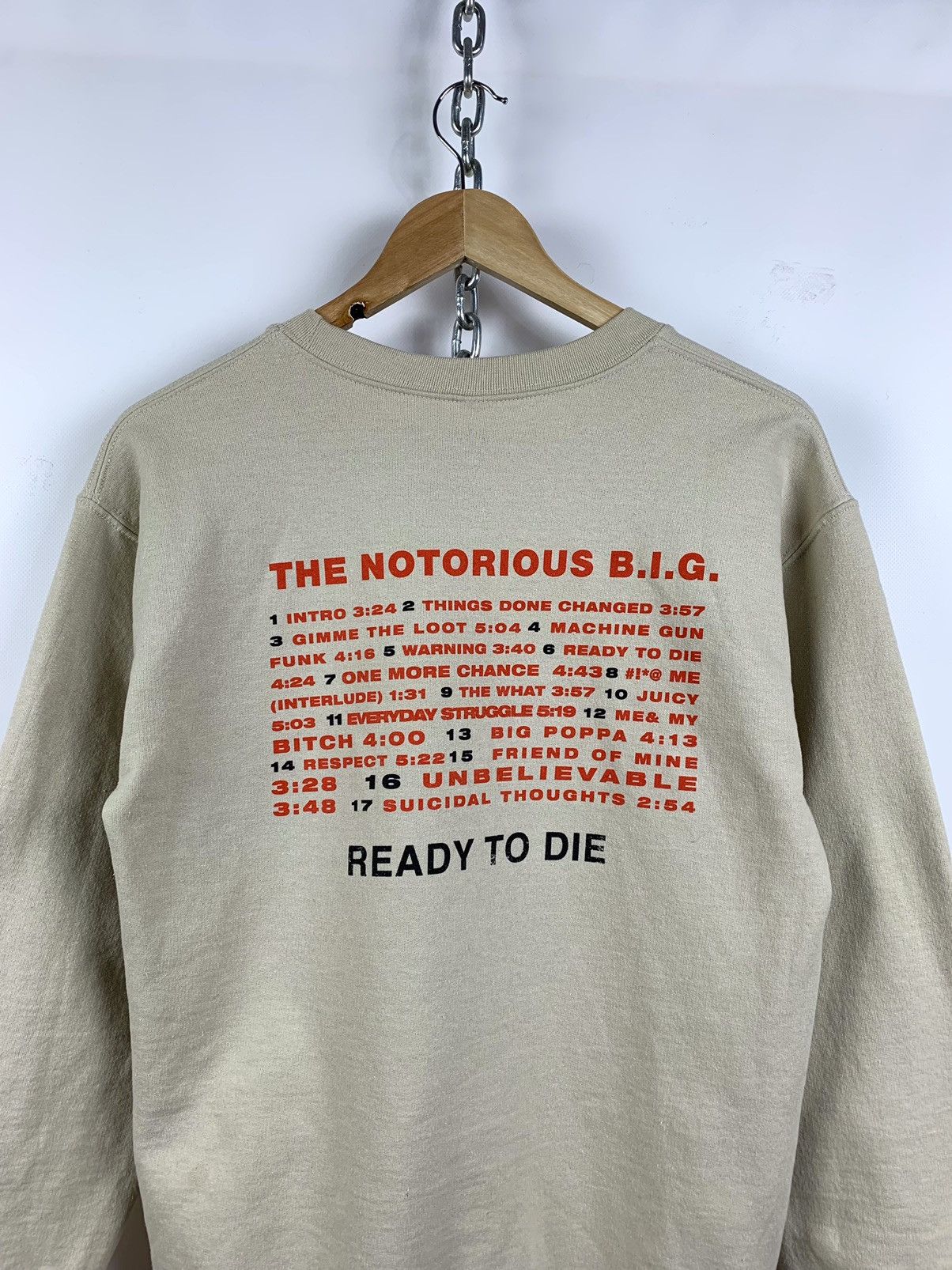 Rap Tees The Notorious B.I.G. Ready to Die Beige Sweatshirt Size US XS / EU 42 / 0 - 5 Thumbnail