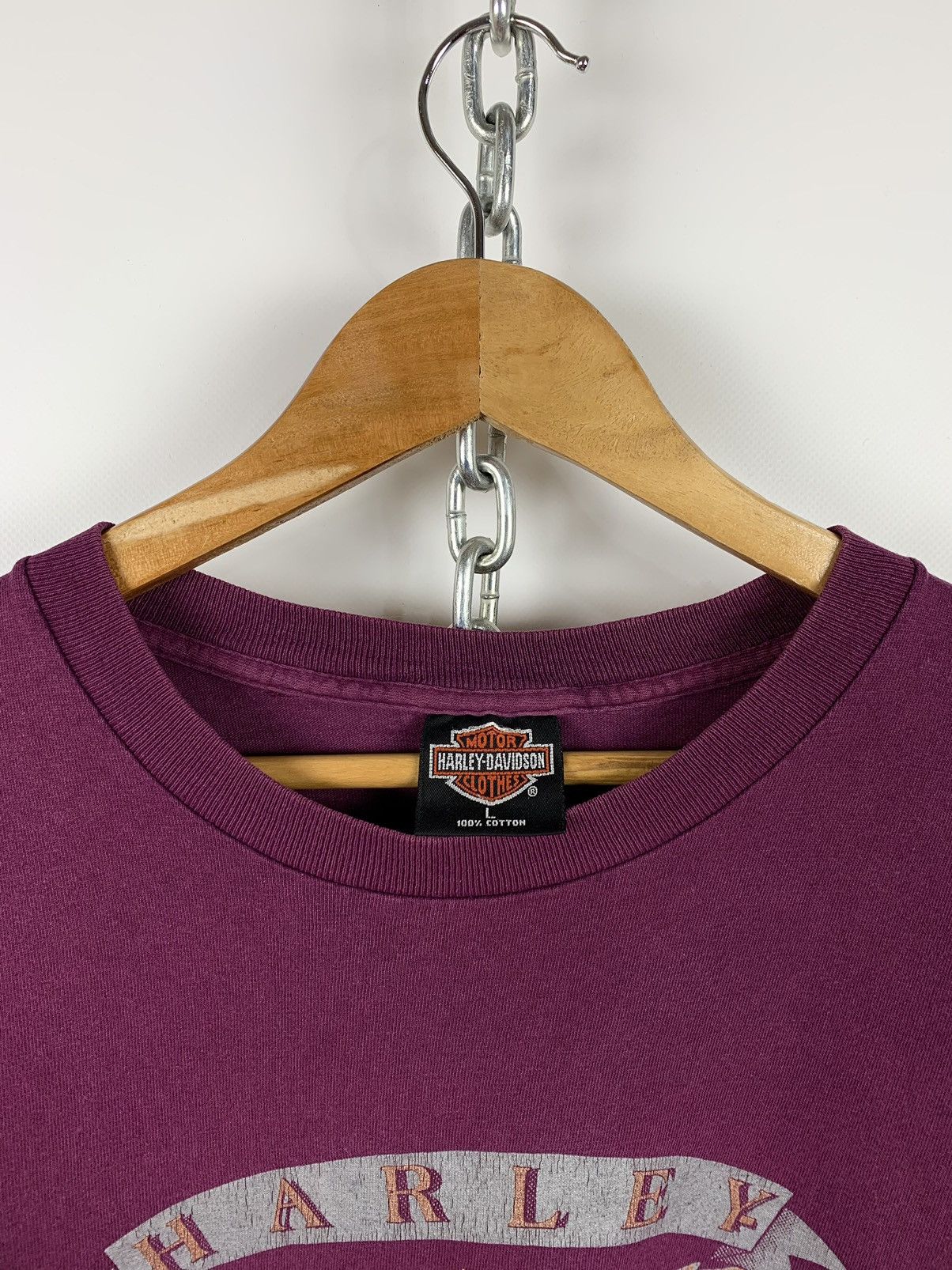 Harley Davidson 1992 Harley Davidson Baltimore Single Stitch Purple T-Shirt Size US L / EU 52-54 / 3 - 11 Thumbnail