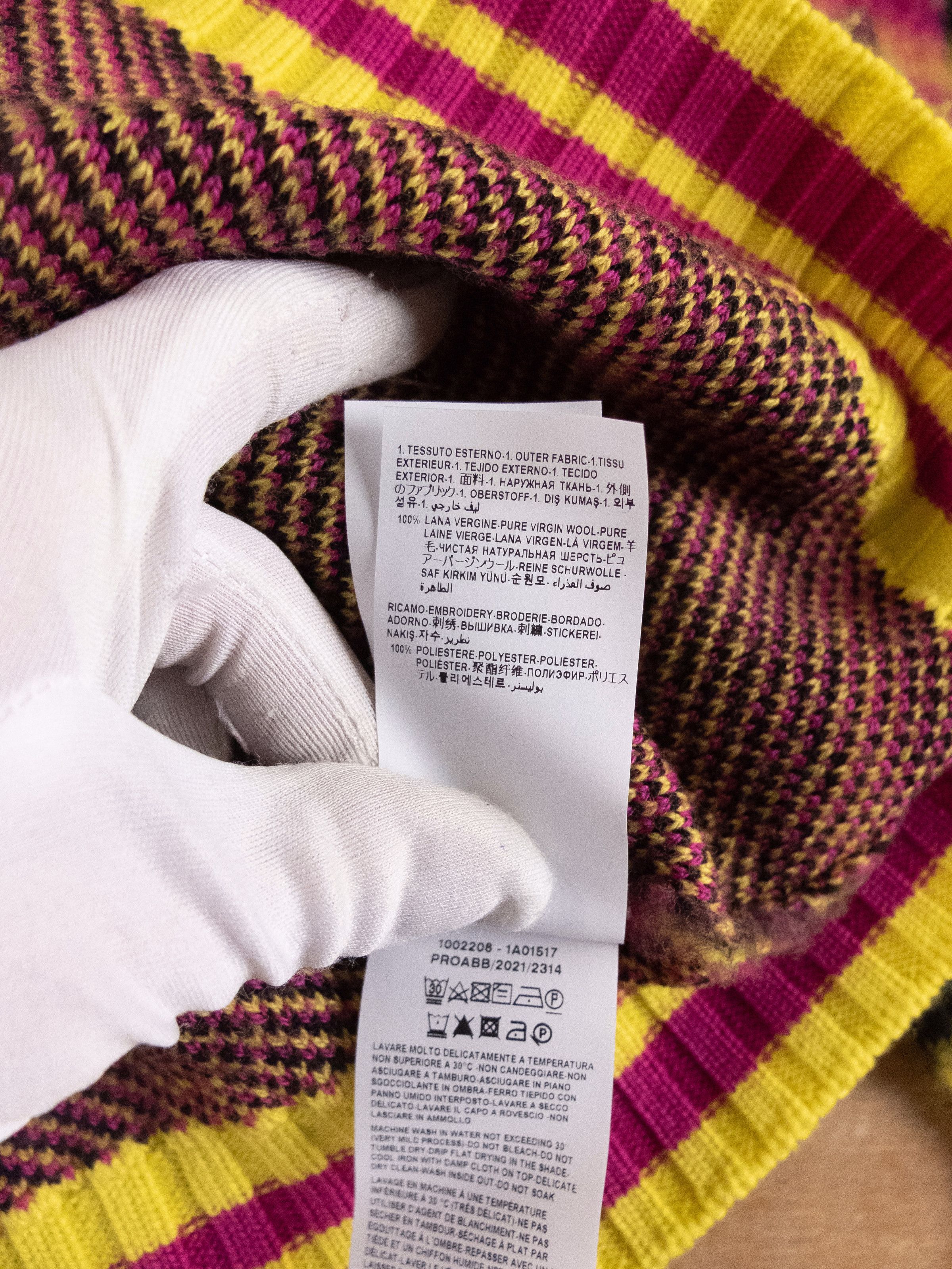 Versace VERSACE La Greca logo yellow pink black wool sweater 40 Size S / US 4 / IT 40 - 11 Thumbnail
