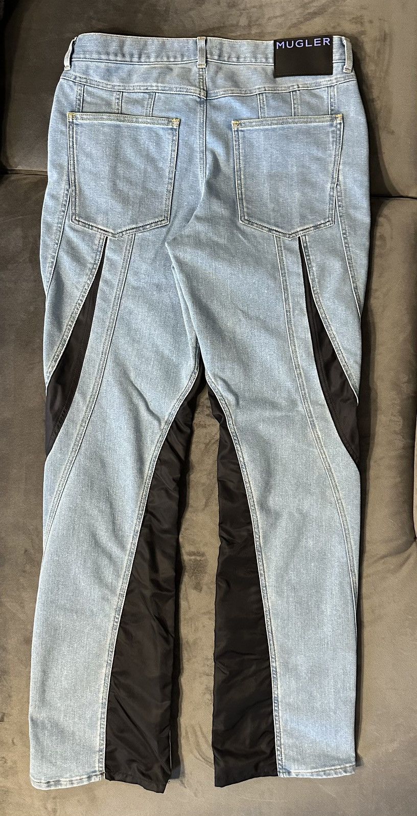 H&M × Mugler Mugler x H&M men’s blue spiral jeans Size US 32 / EU 48 - 4 Thumbnail