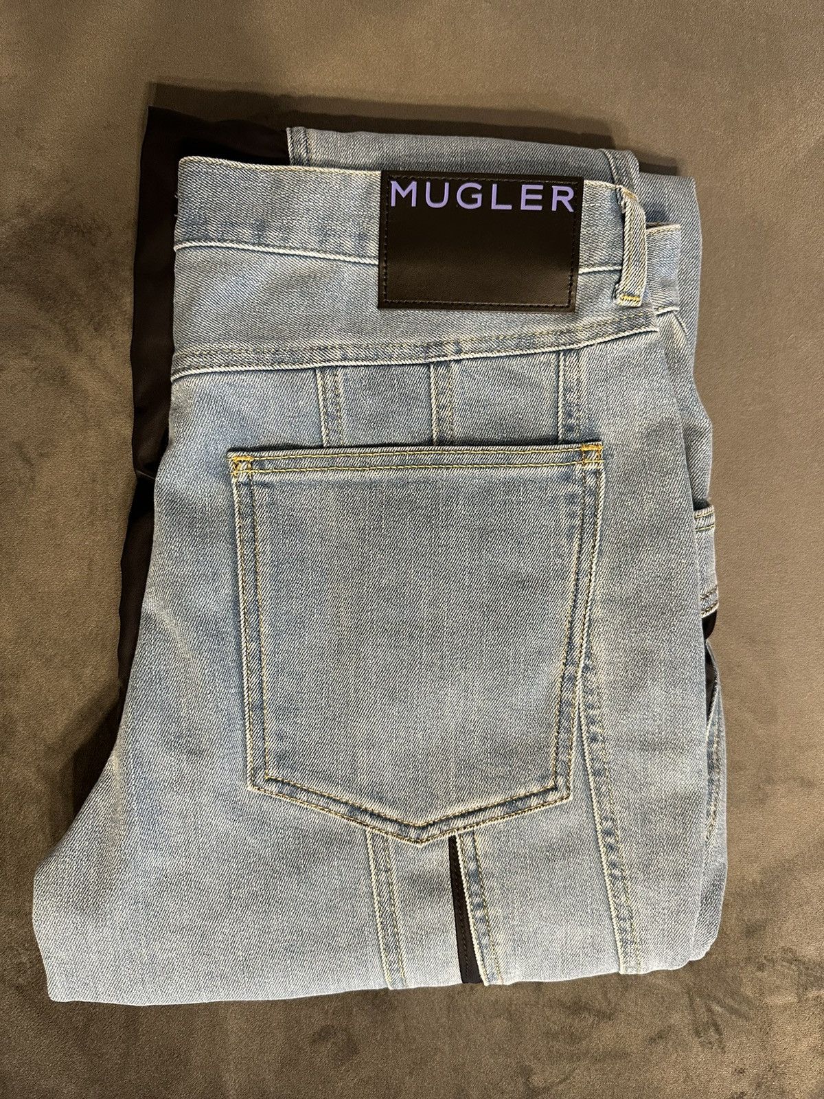 H&M × Mugler Mugler x H&M men’s blue spiral jeans Size US 32 / EU 48 - 5 Thumbnail