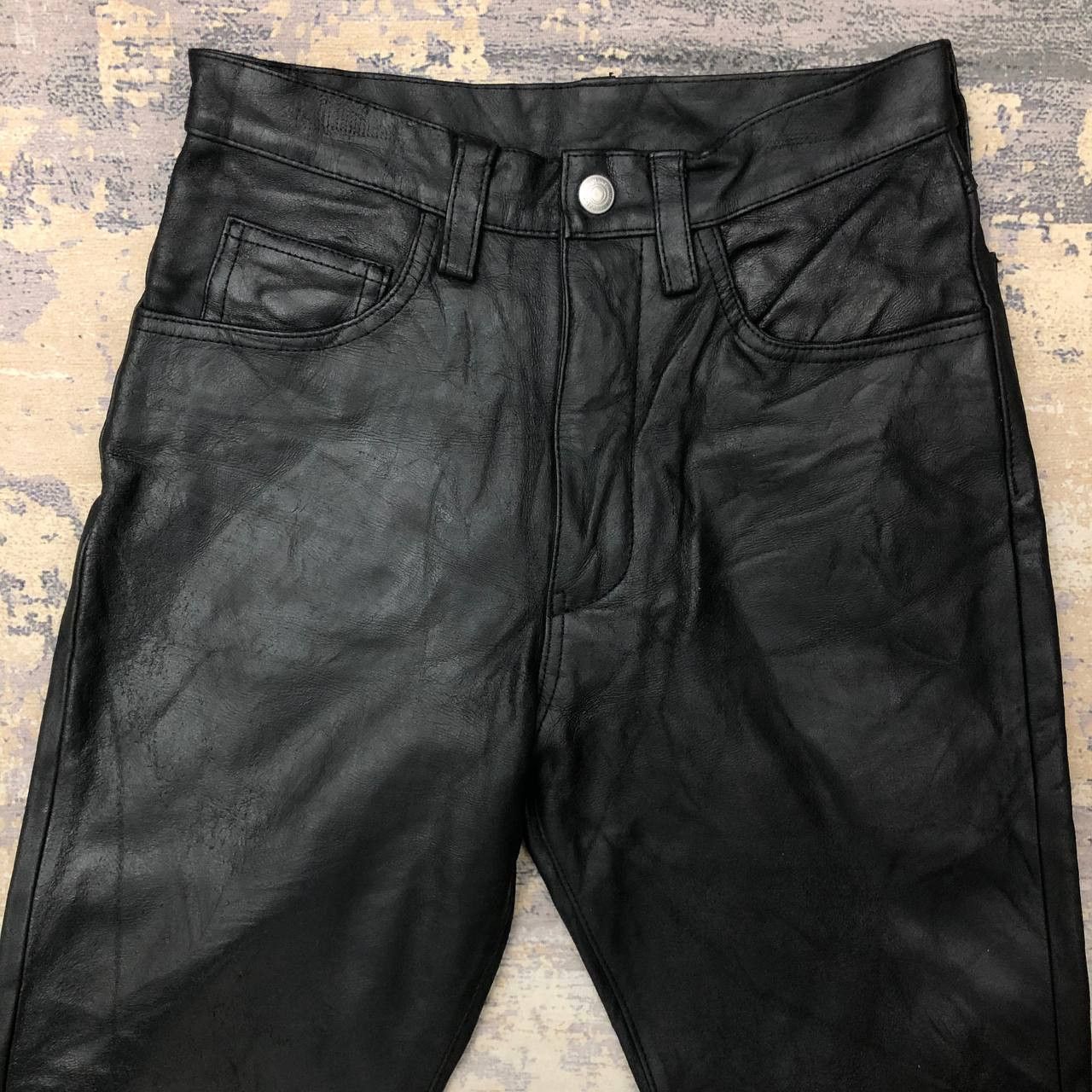 Vintage P223 LEATHER PANTS Size 27" / US 4 / IT 40 - 3 Thumbnail