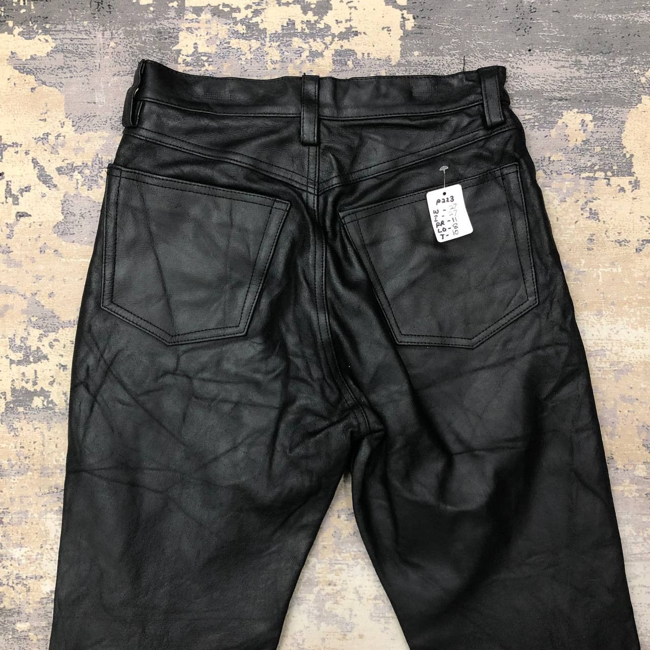 Vintage P223 LEATHER PANTS Size 27" / US 4 / IT 40 - 4 Thumbnail
