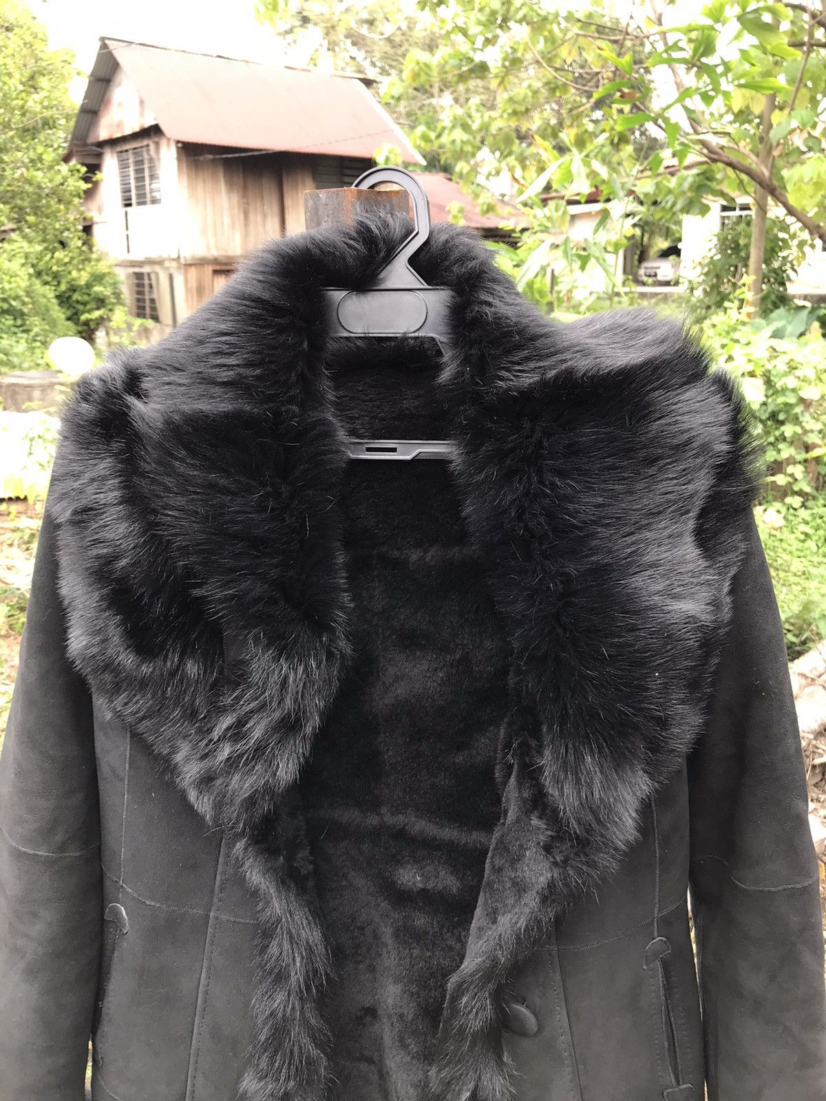 Other 🖤 Black Suede Sheep Shearling Jacket Coat Tuscana Trim Size US M / EU 48-50 / 2 - 10 Thumbnail