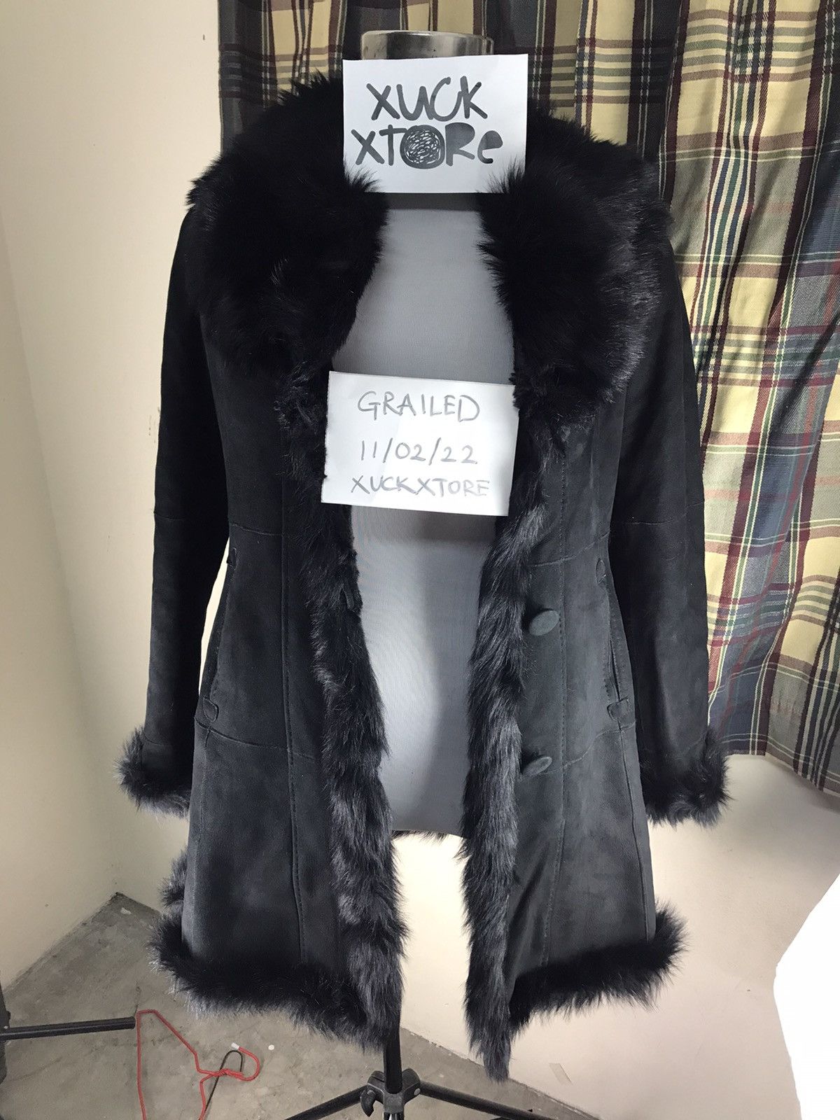 Other 🖤 Black Suede Sheep Shearling Jacket Coat Tuscana Trim Size US M / EU 48-50 / 2 - 18 Thumbnail