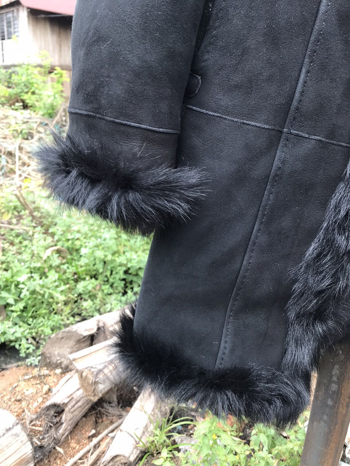 Other 🖤 Black Suede Sheep Shearling Jacket Coat Tuscana Trim Size US M / EU 48-50 / 2 - 12 Thumbnail