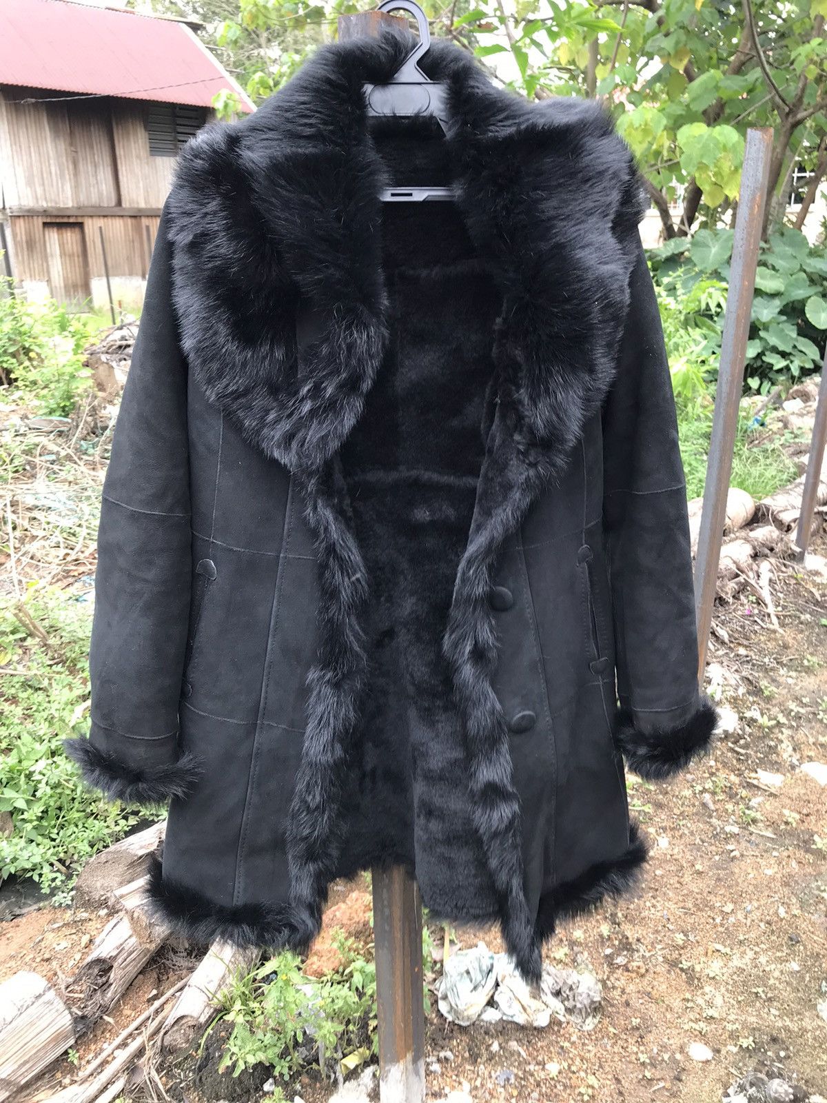 Other 🖤 Black Suede Sheep Shearling Jacket Coat Tuscana Trim Size US M / EU 48-50 / 2 - 2 Thumbnail