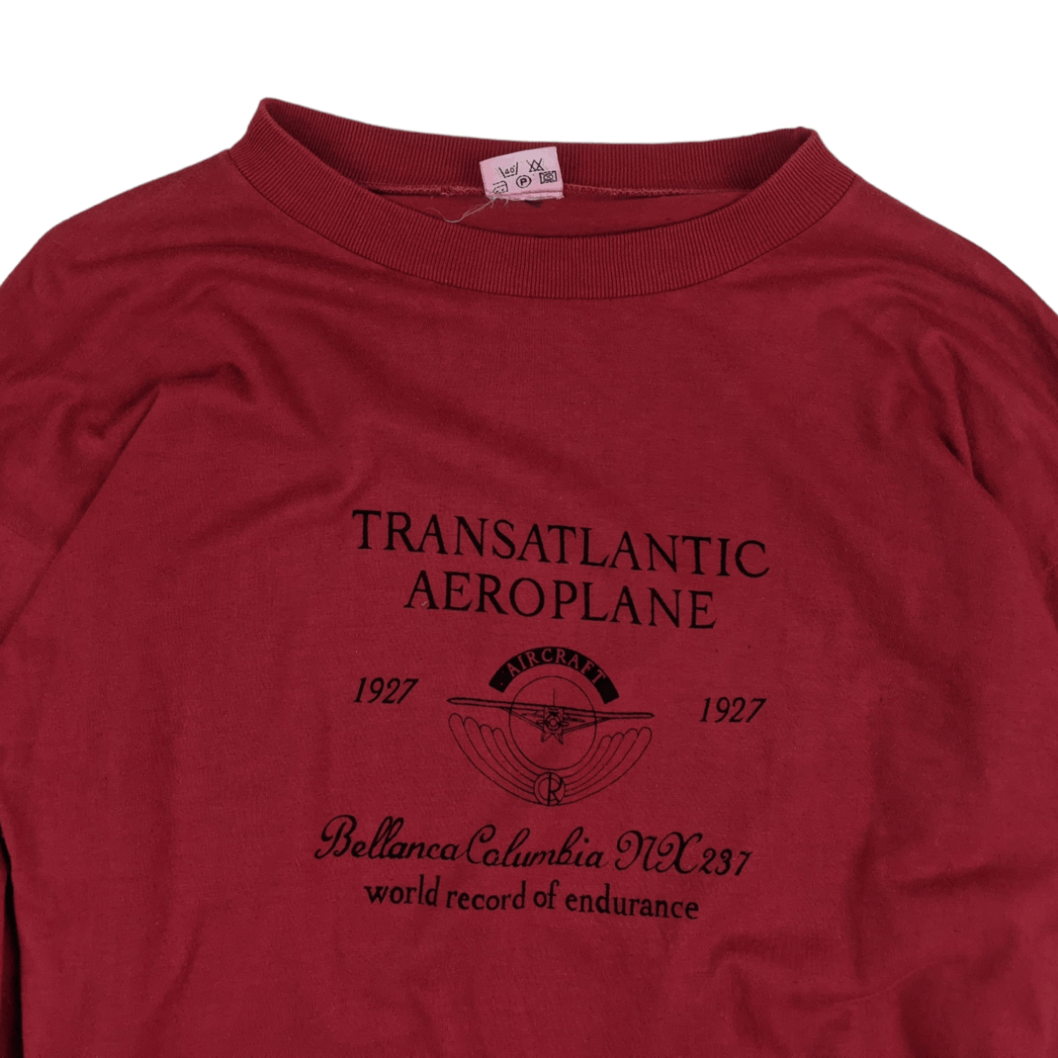 Japanese Brand Vintage 70's TRANSATLANTIC AEROPLANE Long Sleeve T-Shirt Size US S / EU 44-46 / 1 - 4 Thumbnail