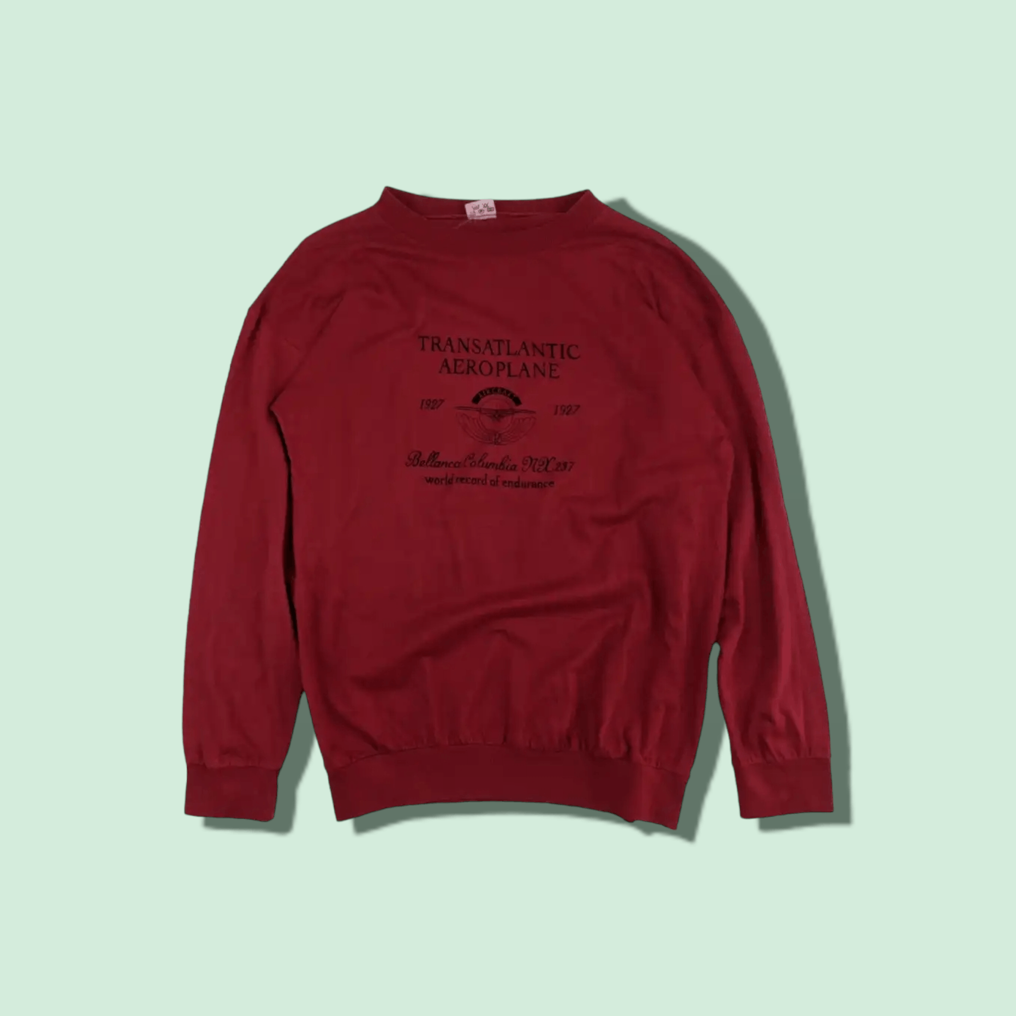 Japanese Brand Vintage 70's TRANSATLANTIC AEROPLANE Long Sleeve T-Shirt Size US S / EU 44-46 / 1 - 1 Thumbnail