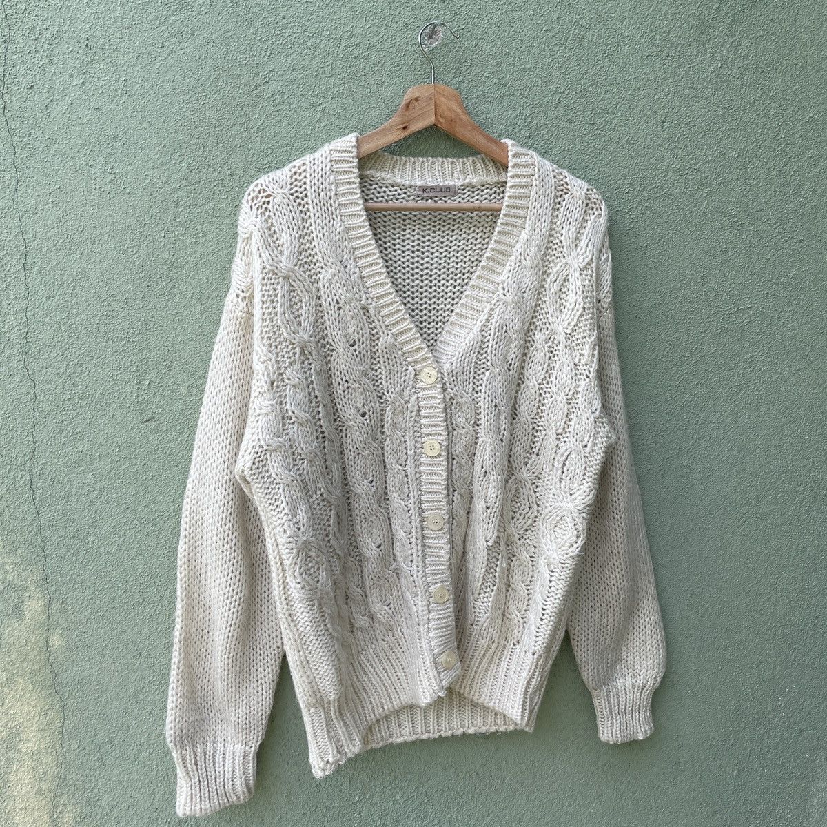 Aran Isles Knitwear Vintage K-Club Knit Cardigan Knitwear Like Kurt Cobain Size US M / EU 48-50 / 2 - 2 Thumbnail