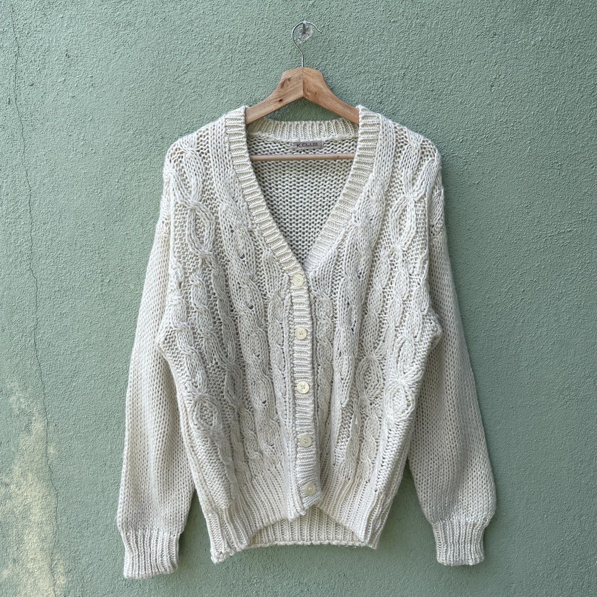 Aran Isles Knitwear Vintage K-Club Knit Cardigan Knitwear Like Kurt Cobain Size US M / EU 48-50 / 2 - 1 Thumbnail