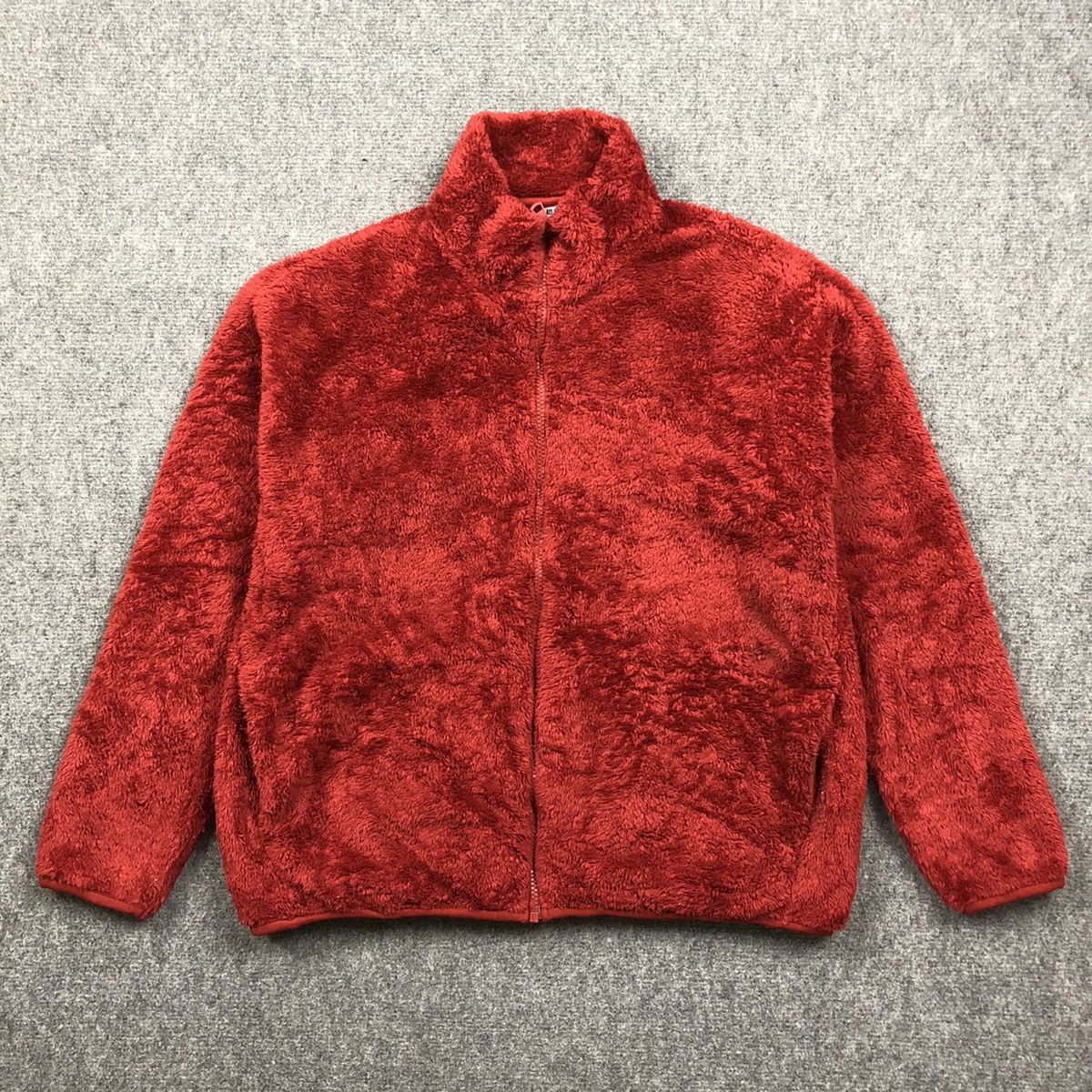 Vintage Uniqlo Red Mohair Fleece Jacket