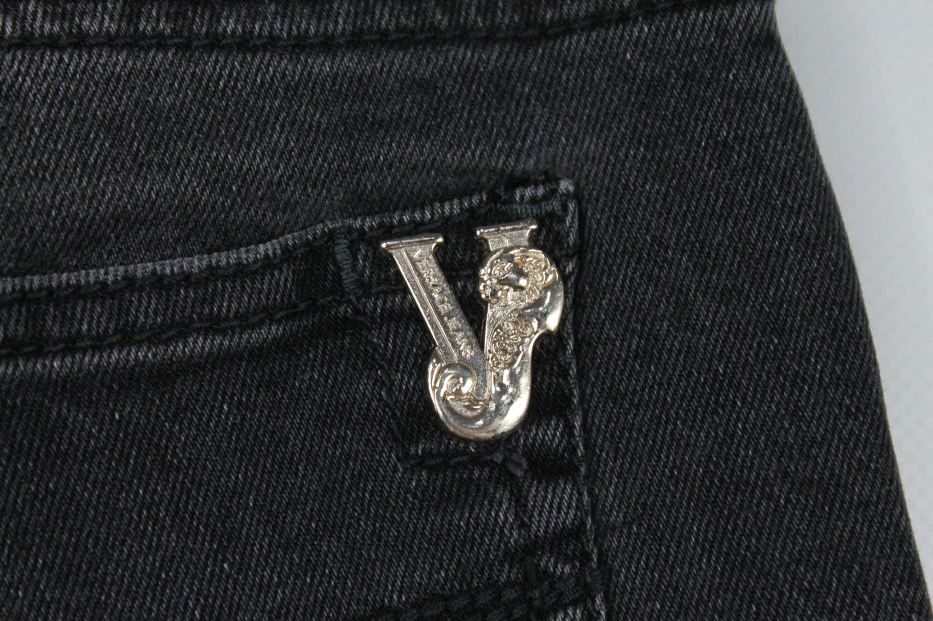 Versace × Versace Jeans Couture Versace Jeans Skinny Fit Cropped Black Denim Jeans Women's Size 26" / US 2 / IT 38 - 7 Thumbnail