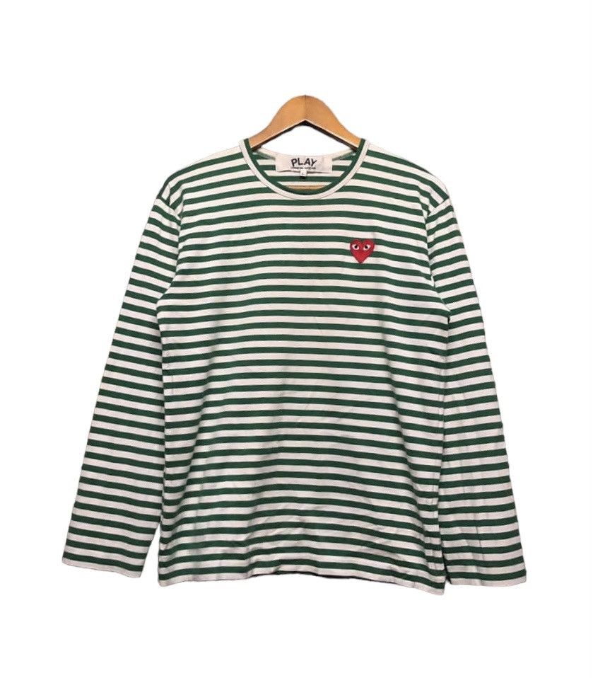 PLAY COMME DES GARÇONS STRIPED L/S Comme des Garçons PLAY Stripe Slim Fit Long Sleeve T-Shirt