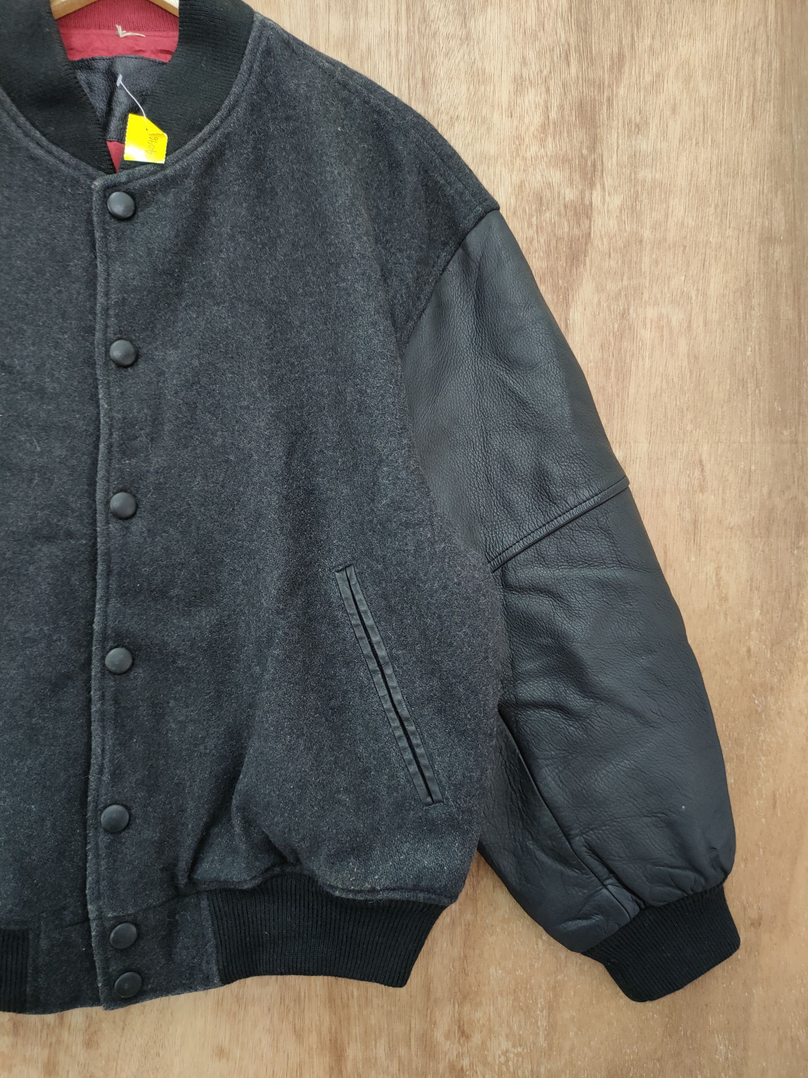 Mr. Junko Mr Junko Koshino varsity wool leather jacket #4096DL Size US L / EU 52-54 / 3 - 10 Thumbnail
