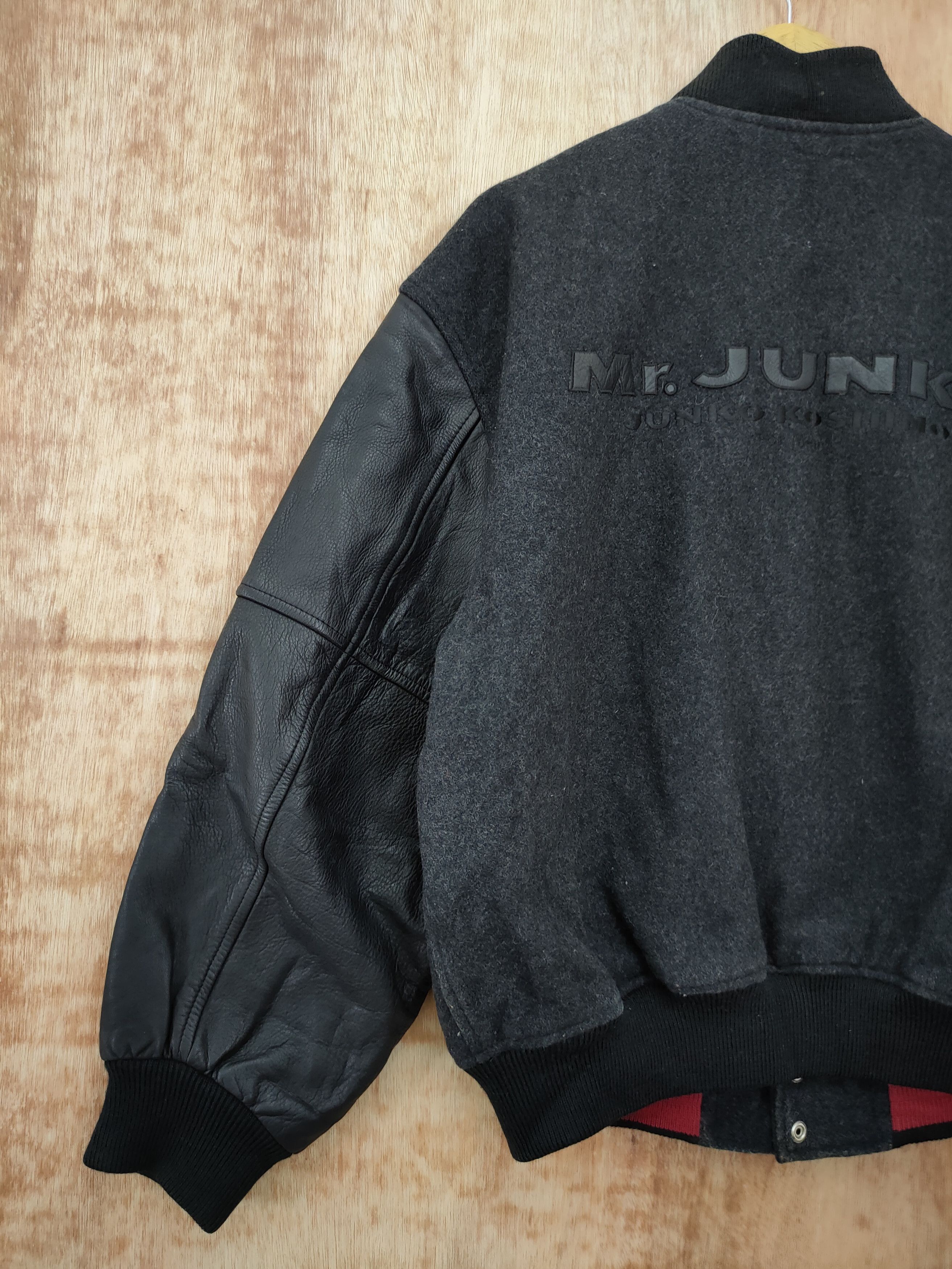 Mr. Junko Mr Junko Koshino varsity wool leather jacket #4096DL Size US L / EU 52-54 / 3 - 2 Thumbnail