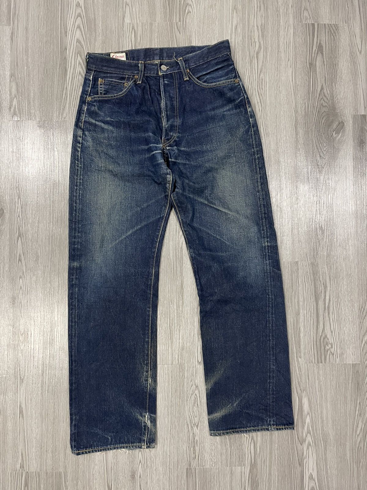 Pure indigo Non Sanforized Canton Selvedges distressed denim