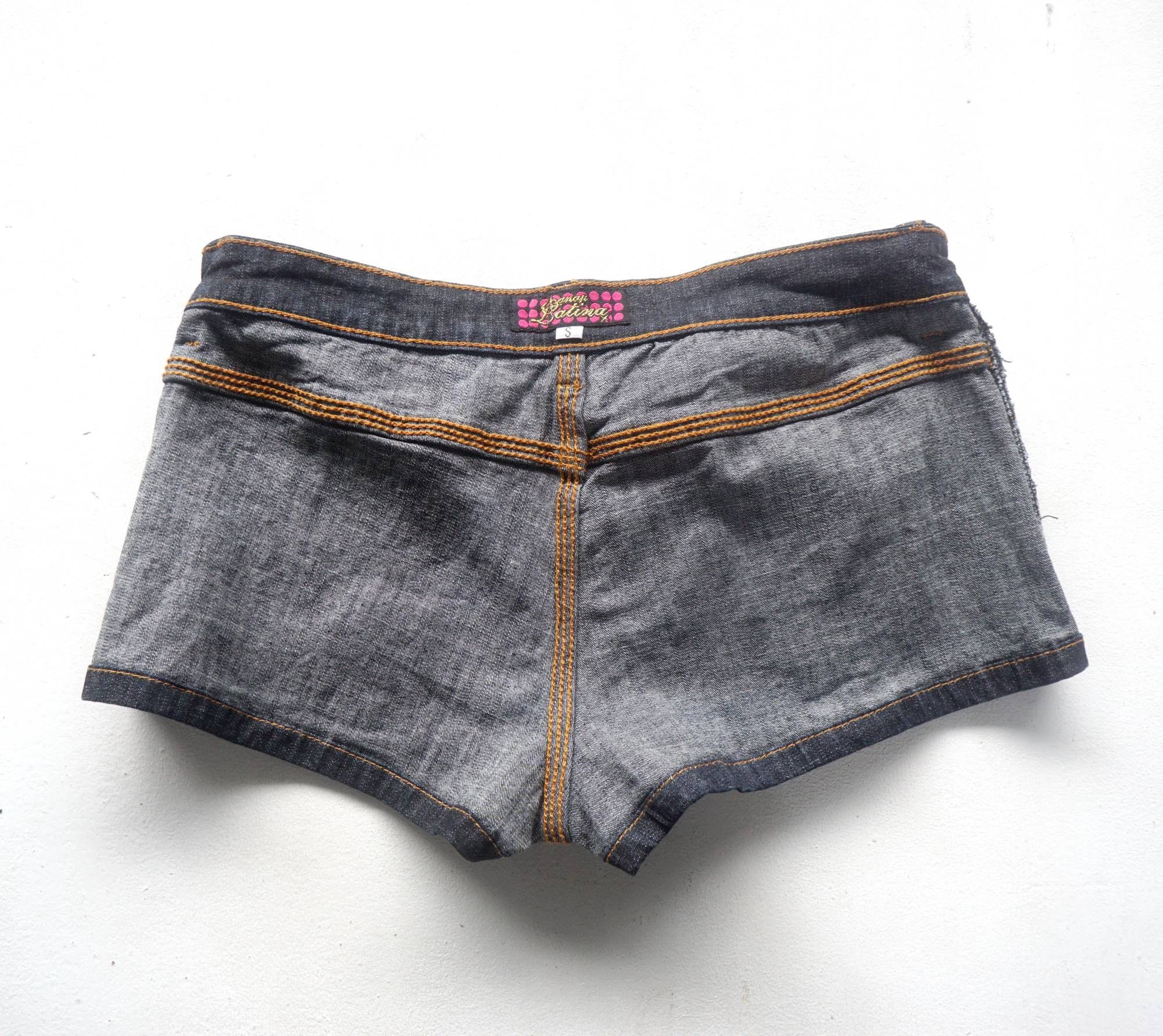 Japanese Brand ANAP Latina Gold Painted Short Jeans Size 25" / US 0 / IT 36 - 7 Thumbnail