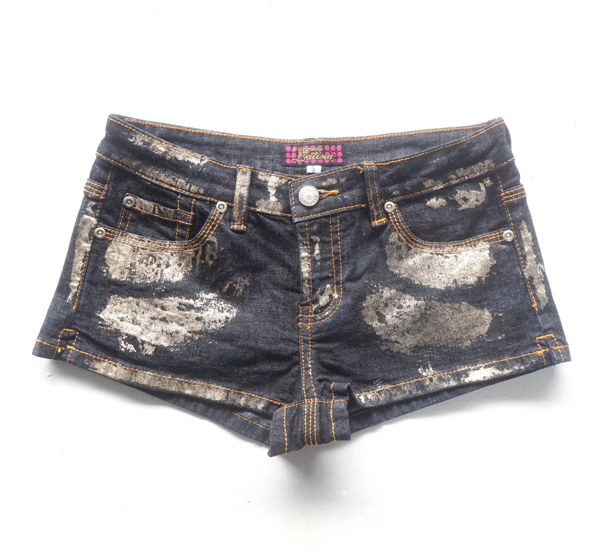 Japanese Brand ANAP Latina Gold Painted Short Jeans Size 25" / US 0 / IT 36 - 1 Thumbnail
