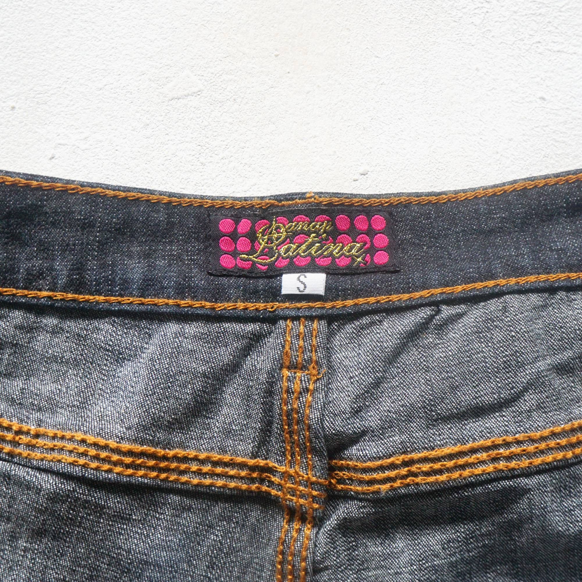 Japanese Brand ANAP Latina Gold Painted Short Jeans Size 25" / US 0 / IT 36 - 8 Thumbnail