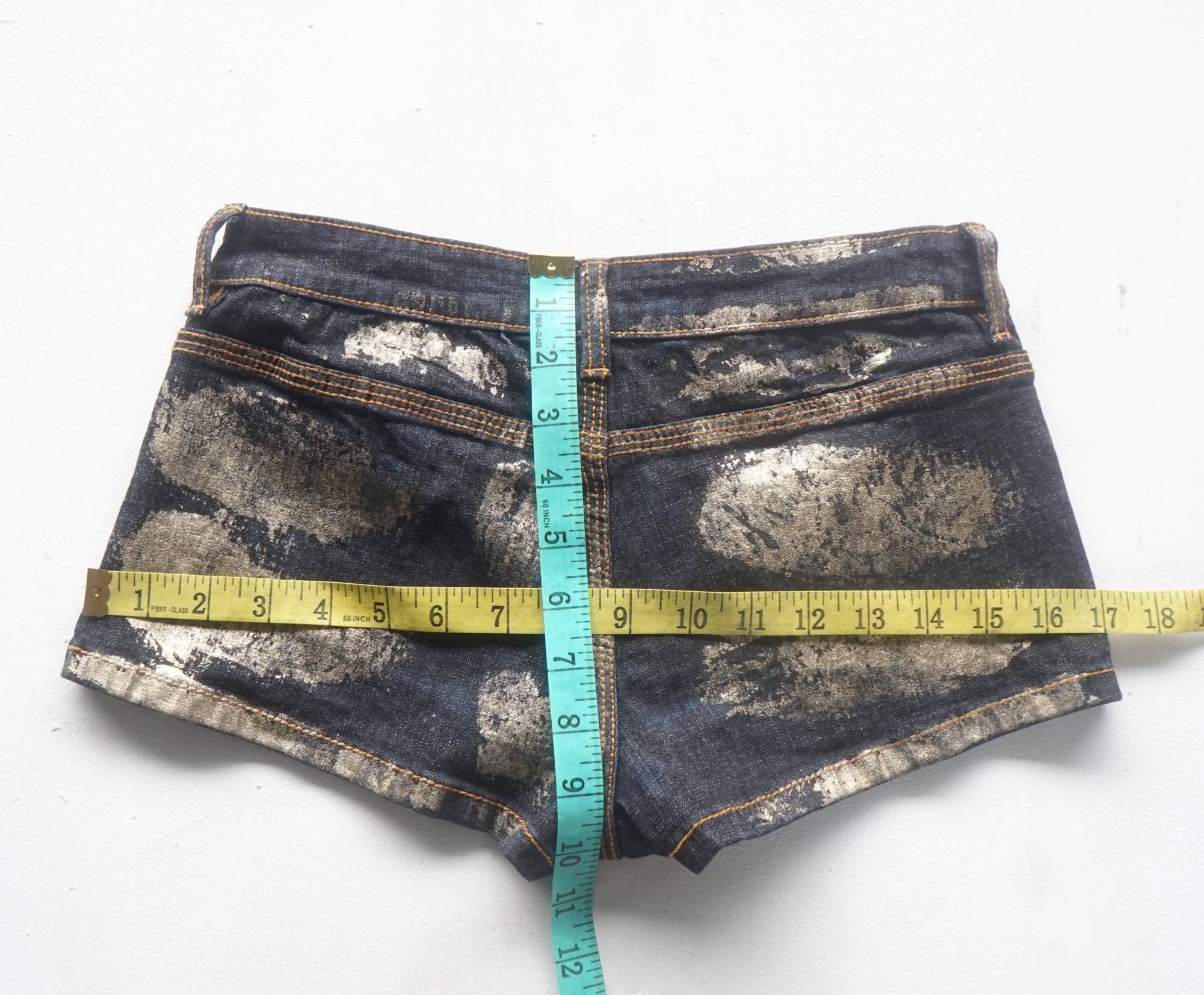 Japanese Brand ANAP Latina Gold Painted Short Jeans Size 25" / US 0 / IT 36 - 14 Thumbnail