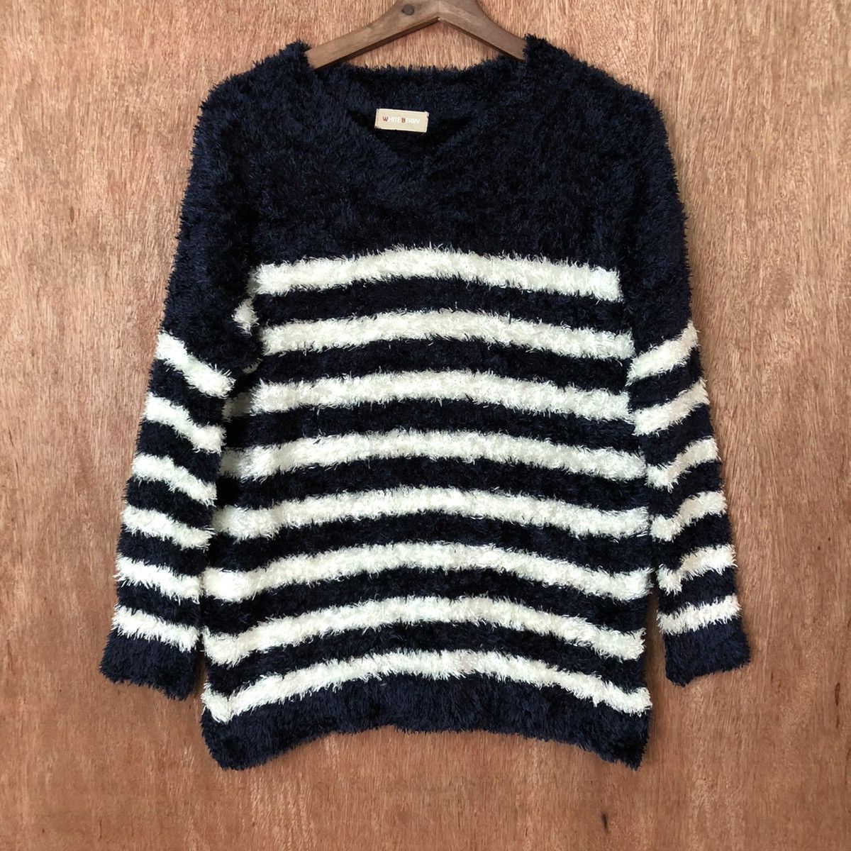Homespun Knitwear × Japanese Brand White Berry Shag Shaggy Fur Mohair Knitwer #6385 Size M / US 6-8 / IT 42-44 - 3 Thumbnail