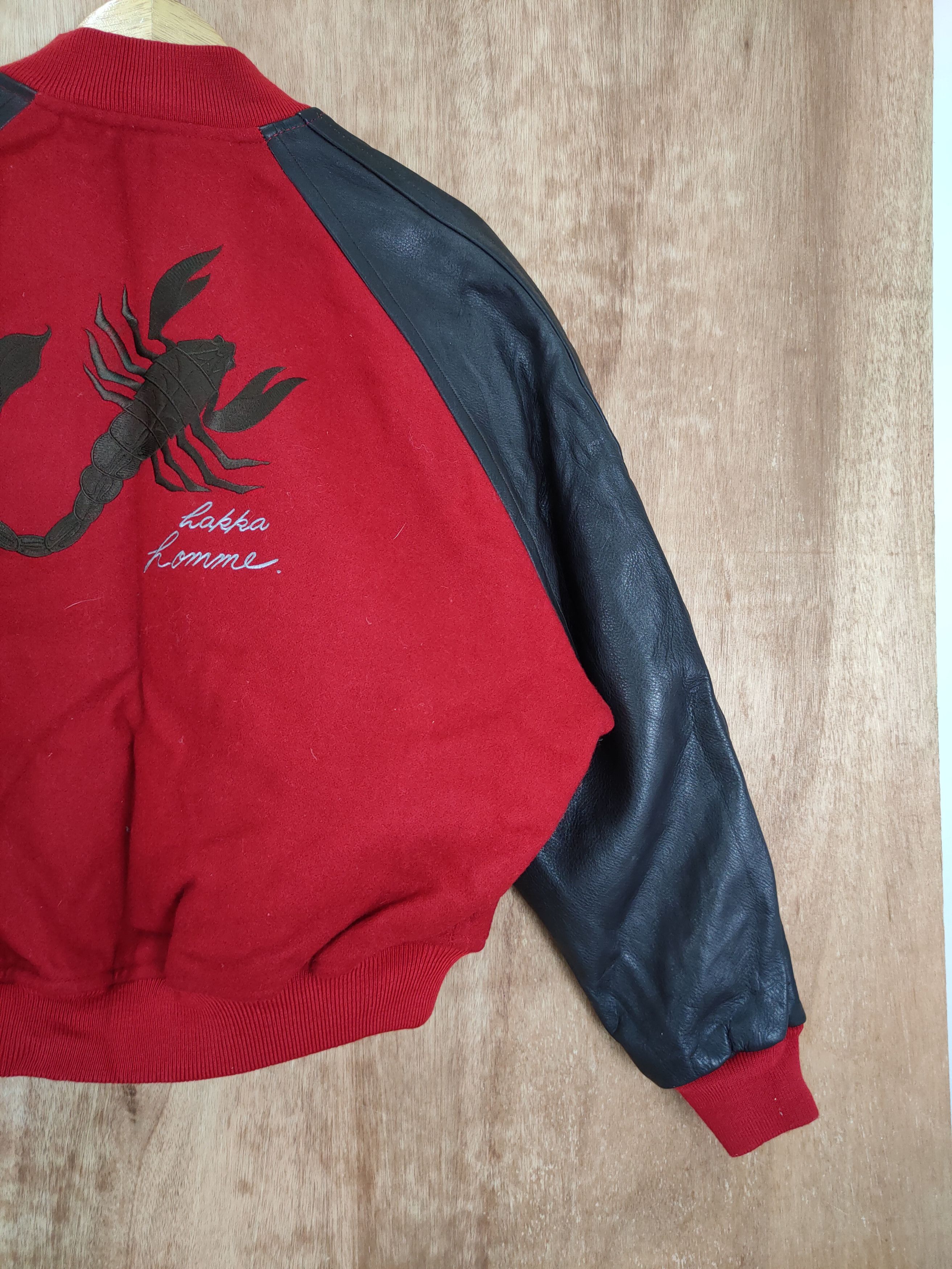 Vintage Hakka Homme scorpions red varsity wool jacket #4214DAL Size US L / EU 52-54 / 3 - 3 Thumbnail