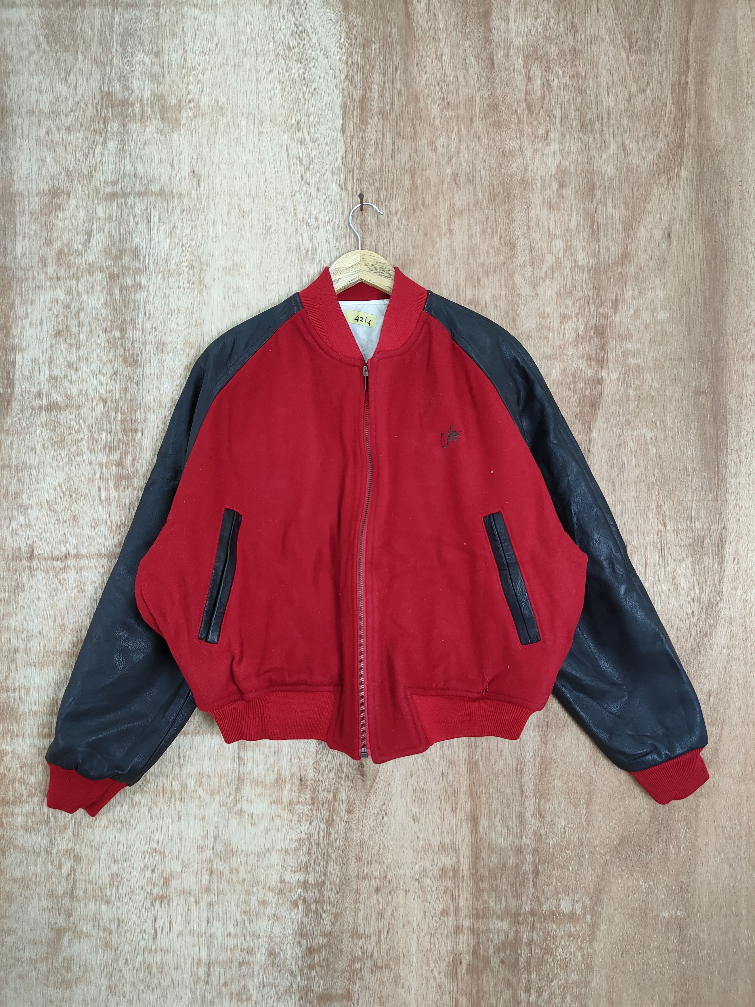 Vintage Hakka Homme scorpions red varsity wool jacket #4214DAL Size US L / EU 52-54 / 3 - 6 Thumbnail