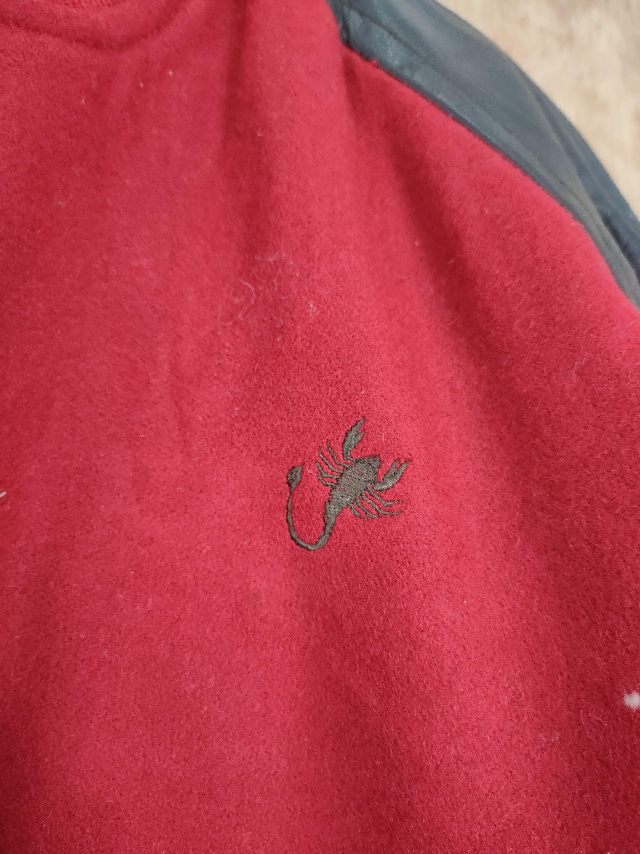 Vintage Hakka Homme scorpions red varsity wool jacket #4214DAL Size US L / EU 52-54 / 3 - 9 Thumbnail